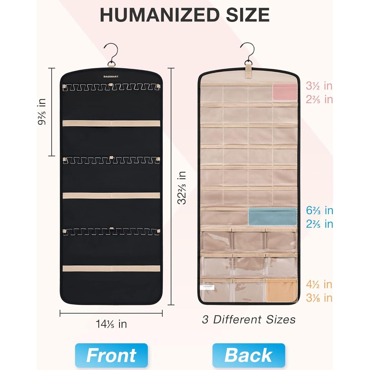 Organizador de Joyería Colgante BAGSMART Grande Negro