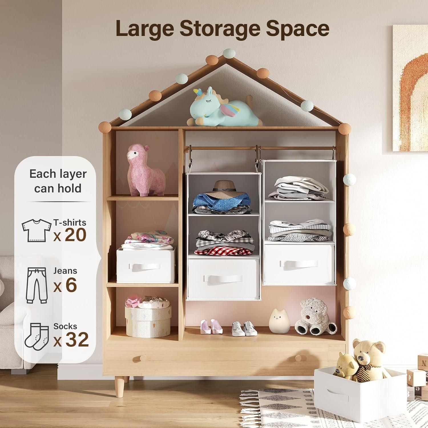 Organizador de Closet Colgante Pipishell 6 Estantes Blanco