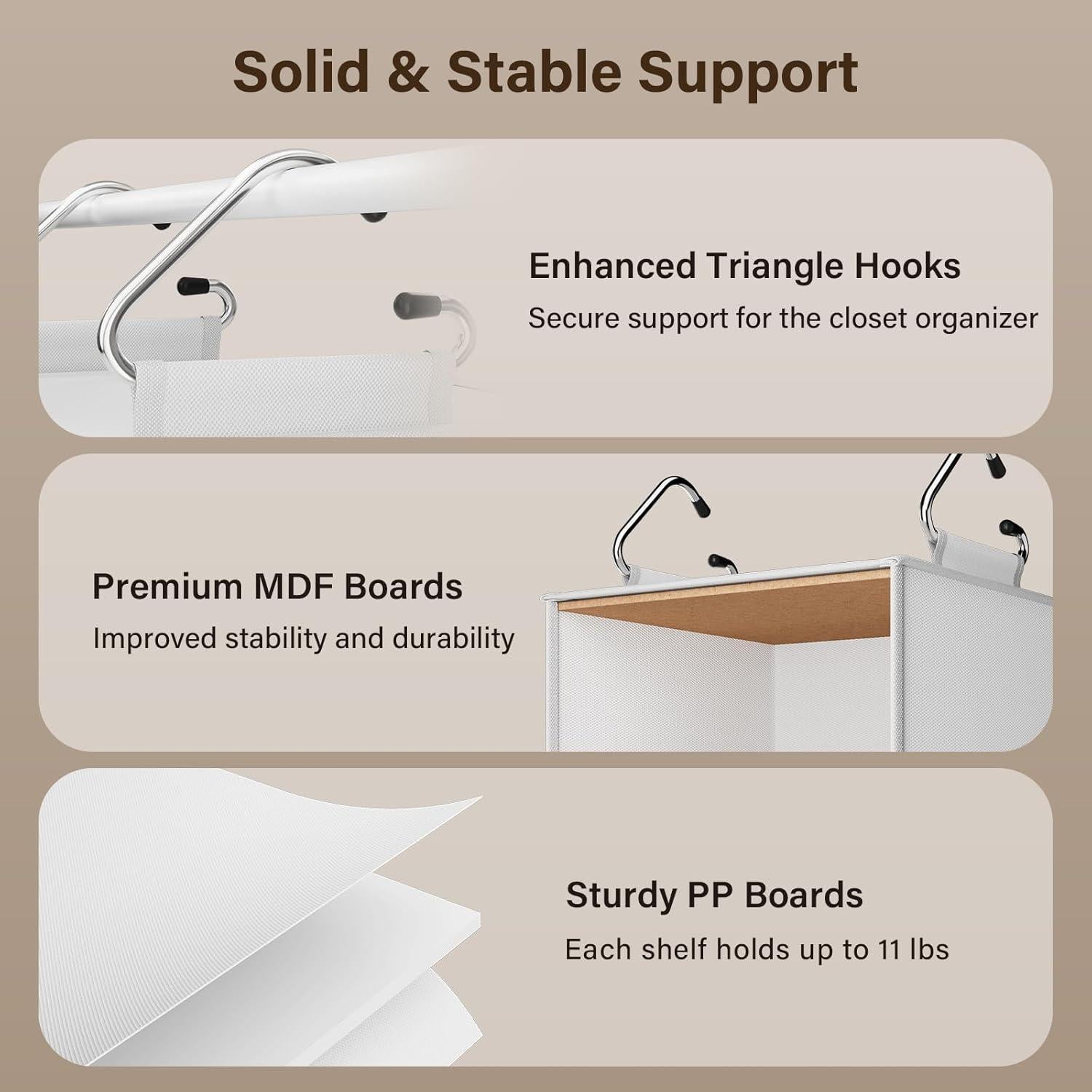 Organizador de Closet Colgante Pipishell 6 Estantes Blanco