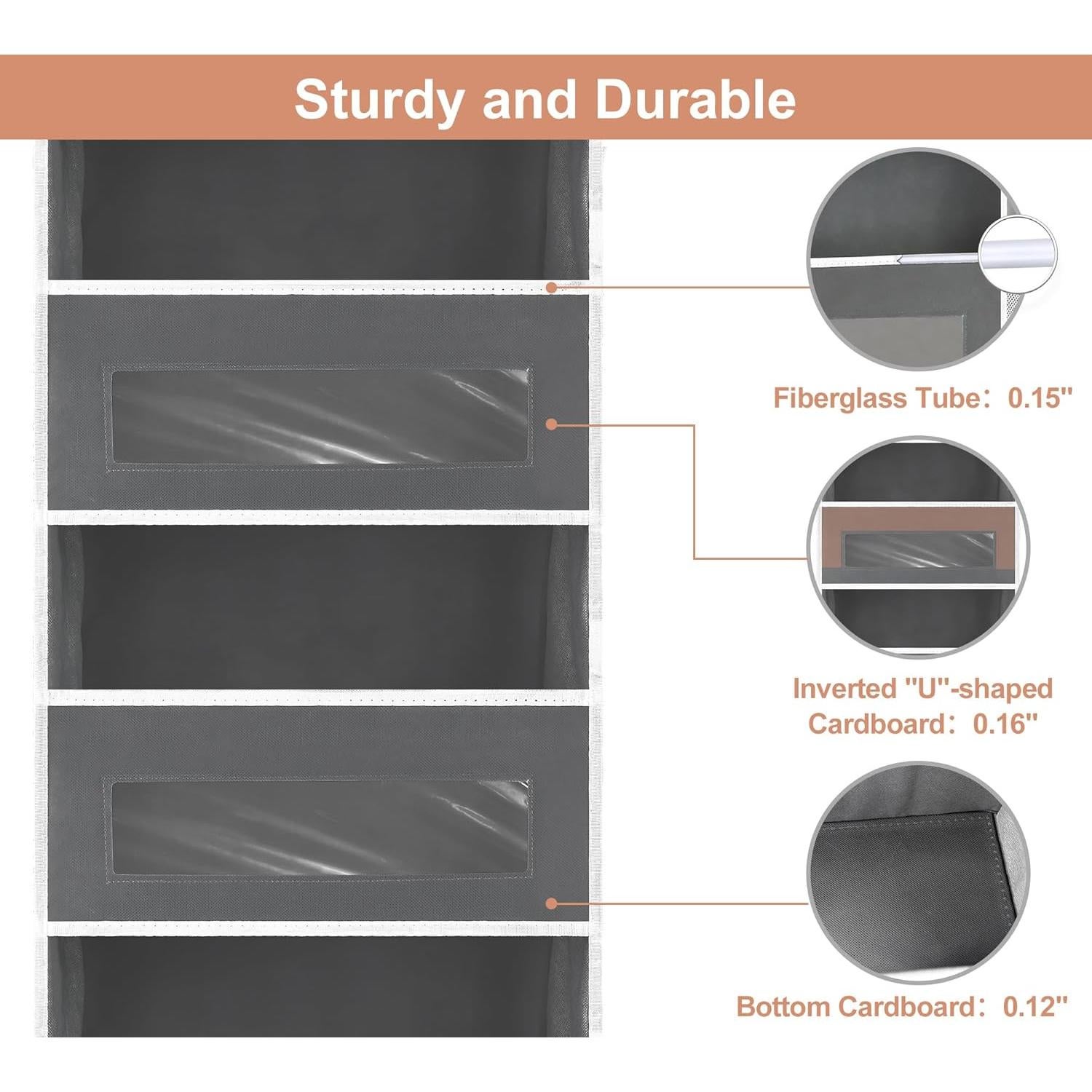 Organizador Colgante XyVoltic 5 Niveles 10 Bolsillos Gris