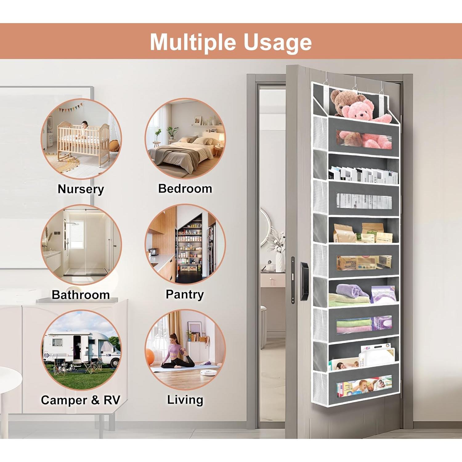 Organizador Colgante XyVoltic 5 Niveles 10 Bolsillos Gris