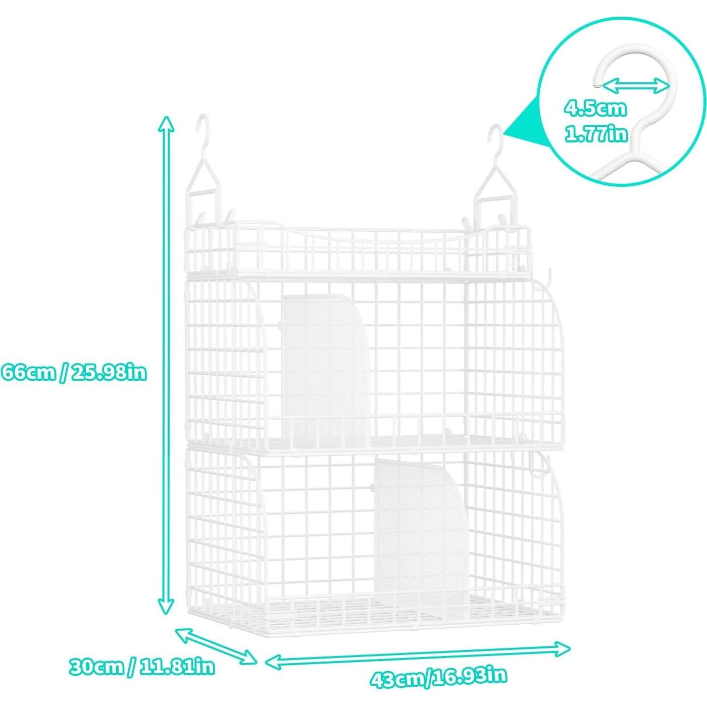 Organizador de Closet Colgante HapiRm - 3 Niveles Metal Blanco