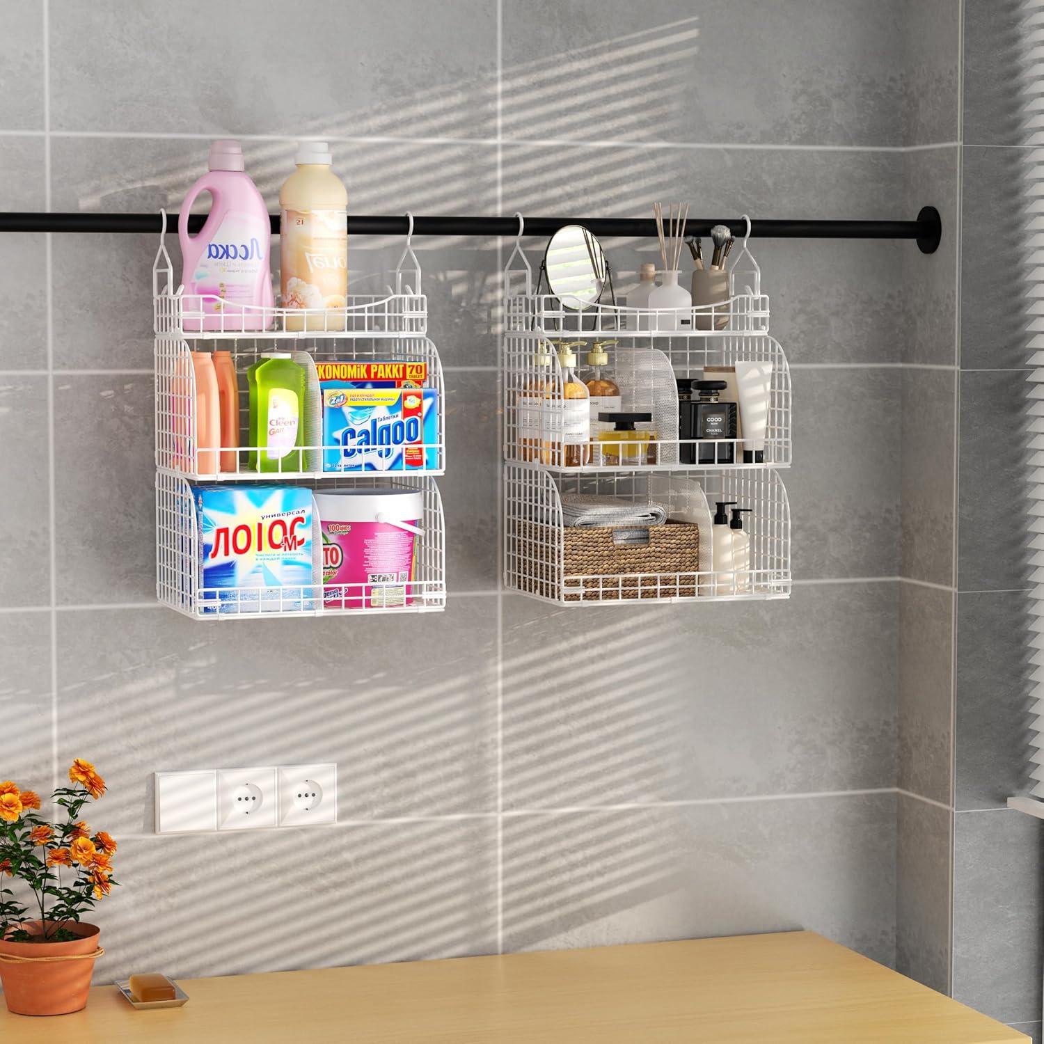 Organizador de Closet Colgante HapiRm - 3 Niveles Metal Blanco