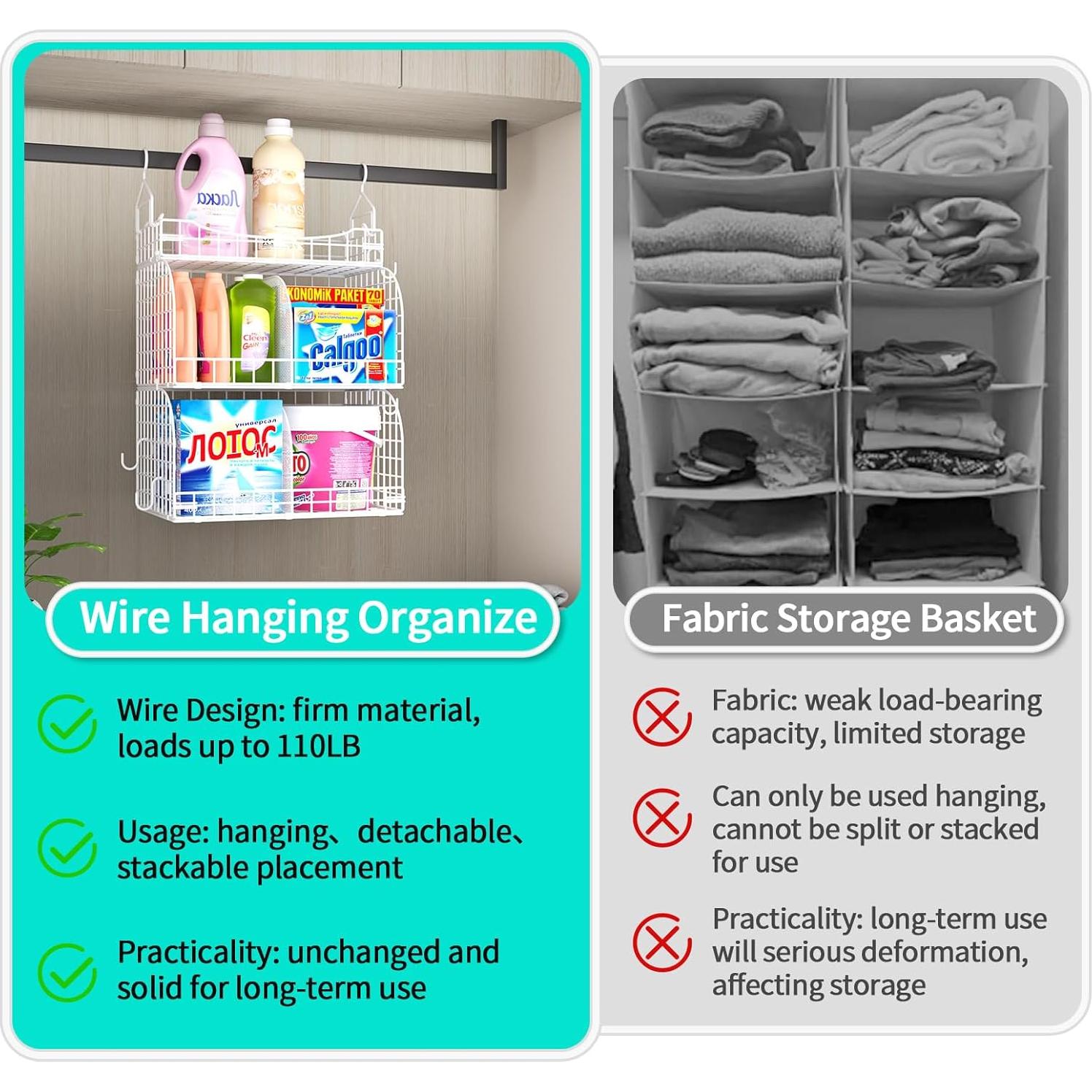 Organizador de Closet Colgante HapiRm - 3 Niveles Metal Blanco