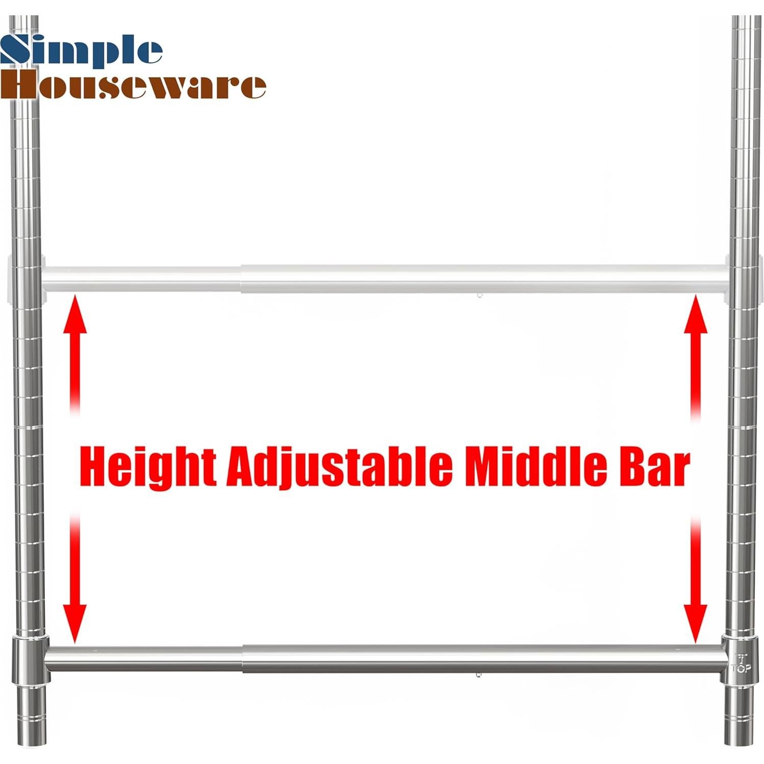 Varilla Colgante Ajustable Simple Houseware Cromo 47.63-77.47 cm