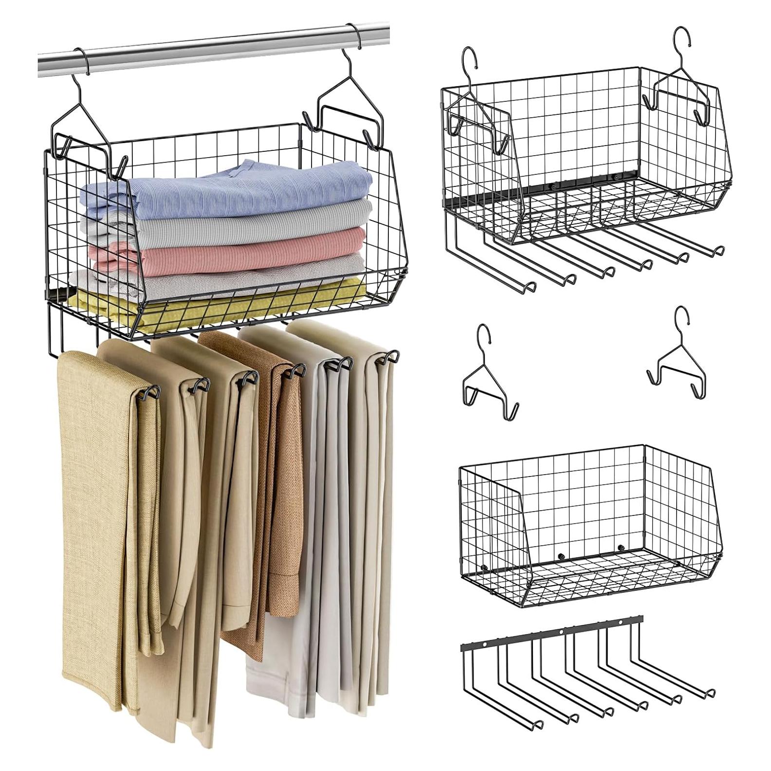 Organizador de Closet Colgante X-cosrack 2 Paquetes Negro