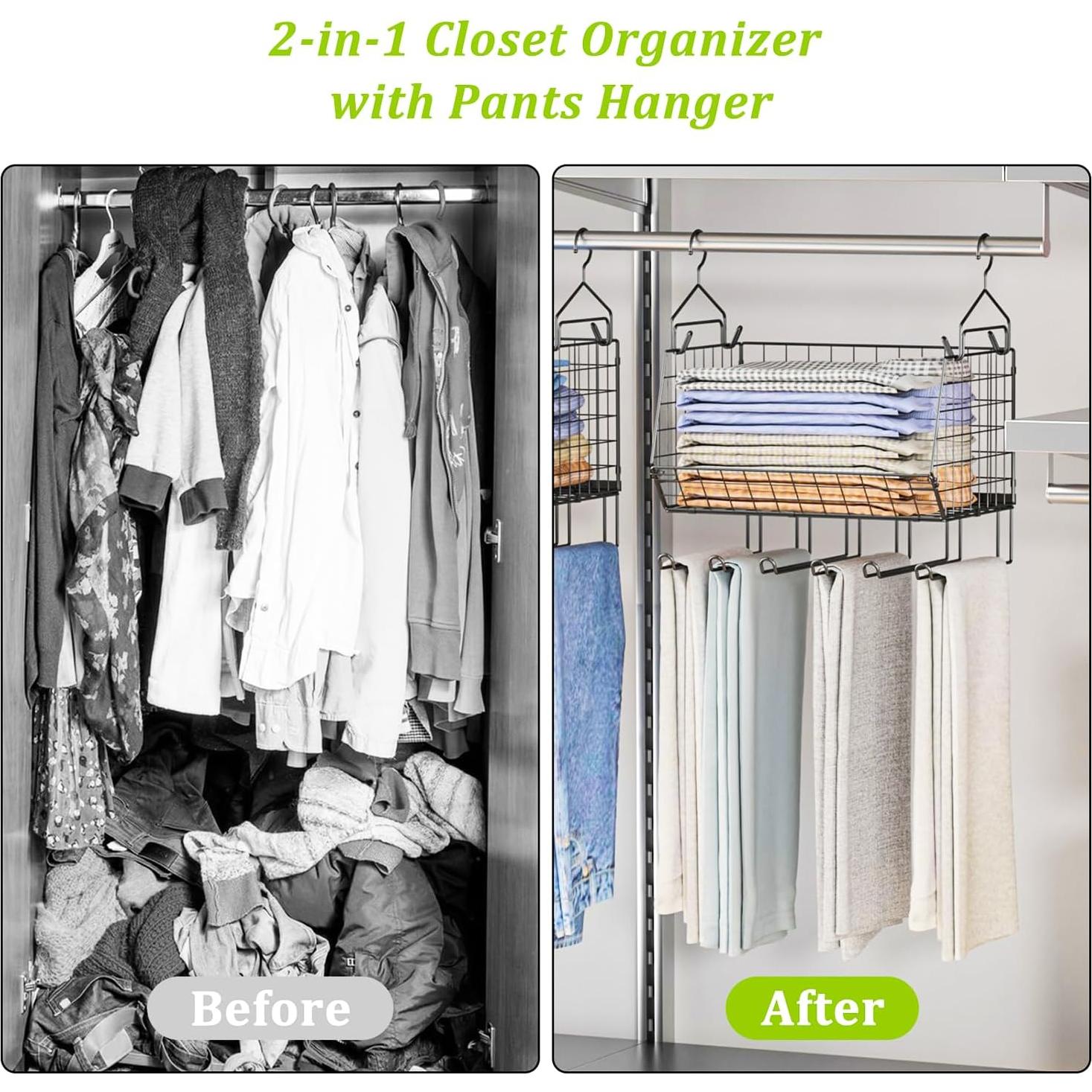 Organizador de Closet Colgante X-cosrack 2 Paquetes Negro