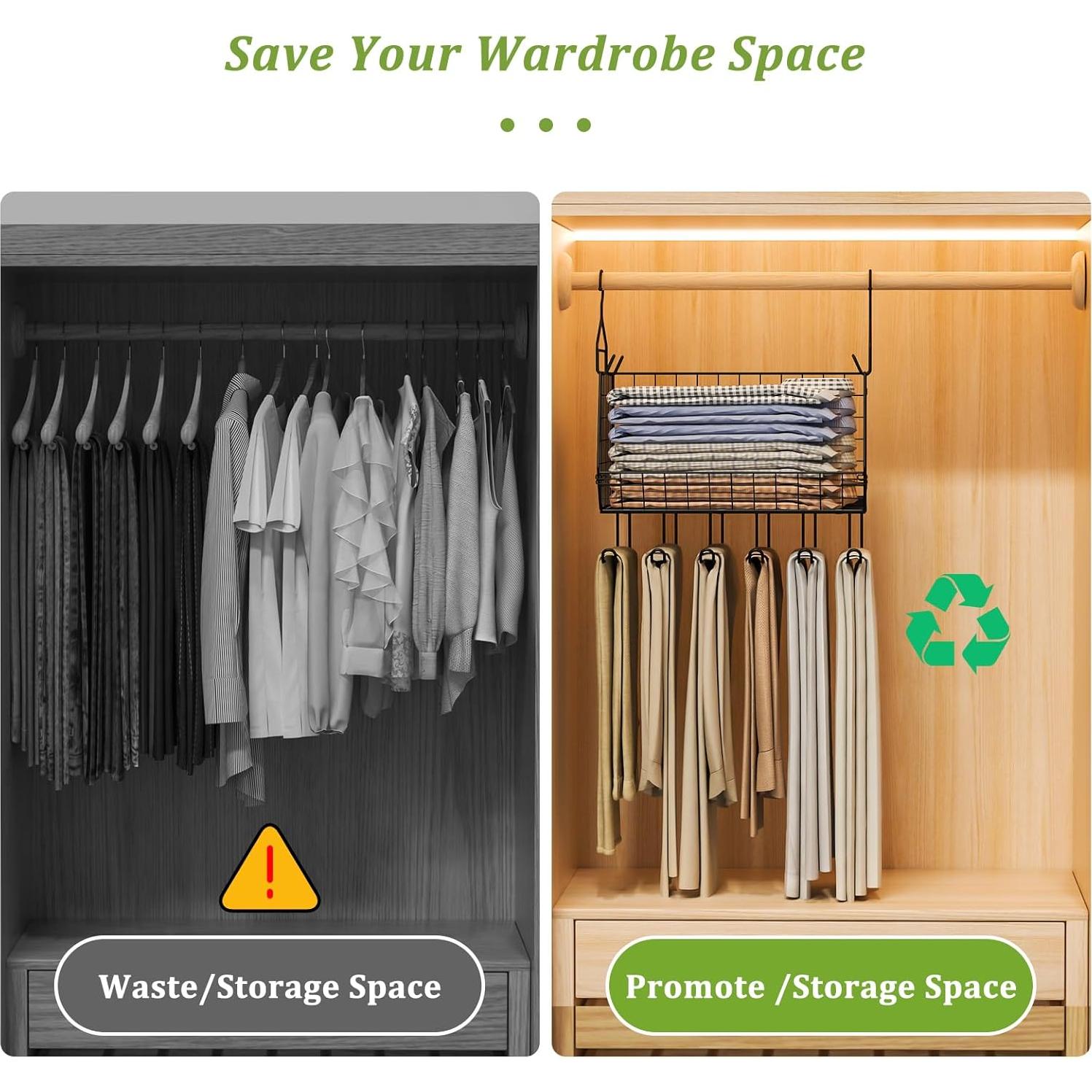 Organizador de Closet Colgante X-cosrack 2 Paquetes Negro