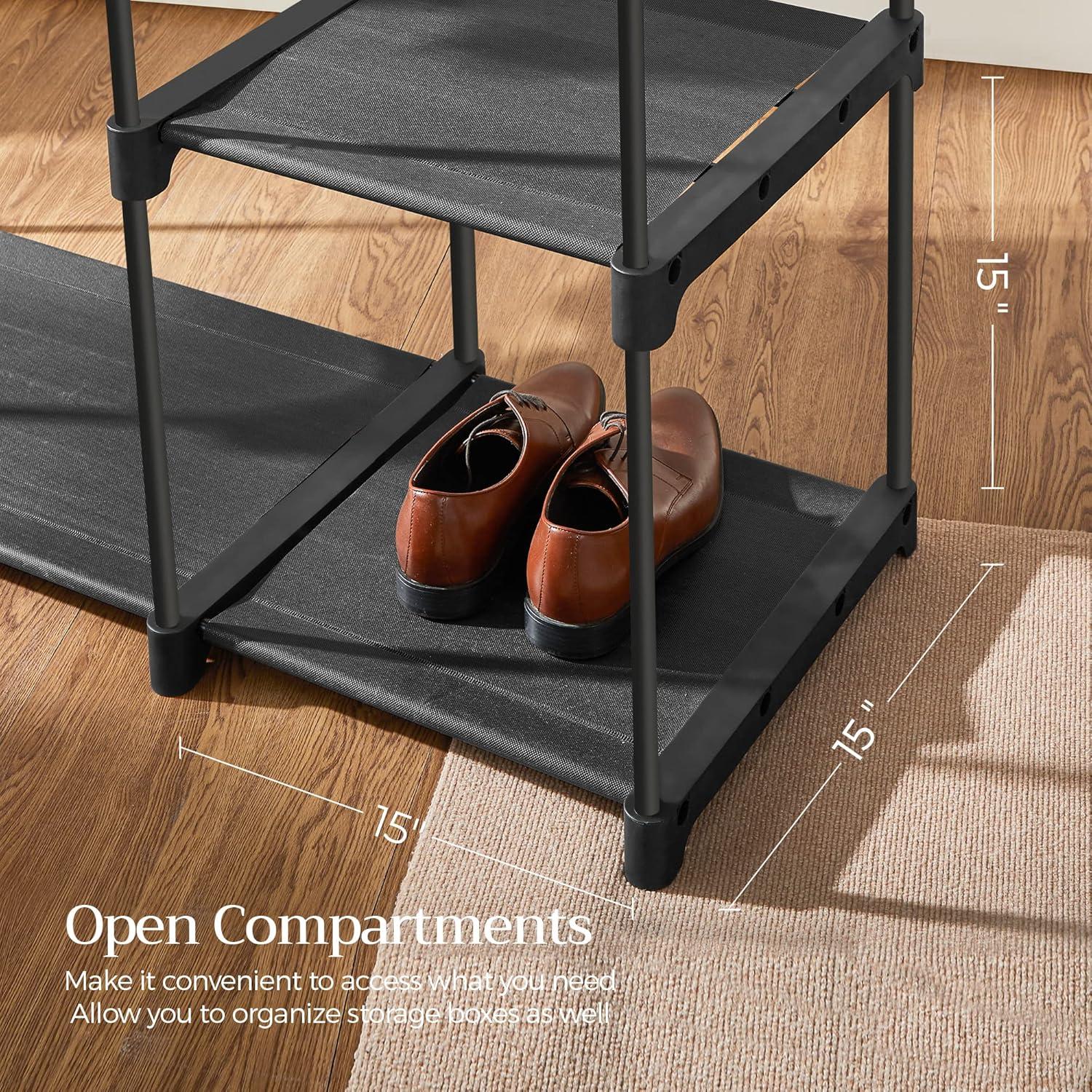 Armario Portátil SONGMICS 112x43x165 cm Negro con Estantes