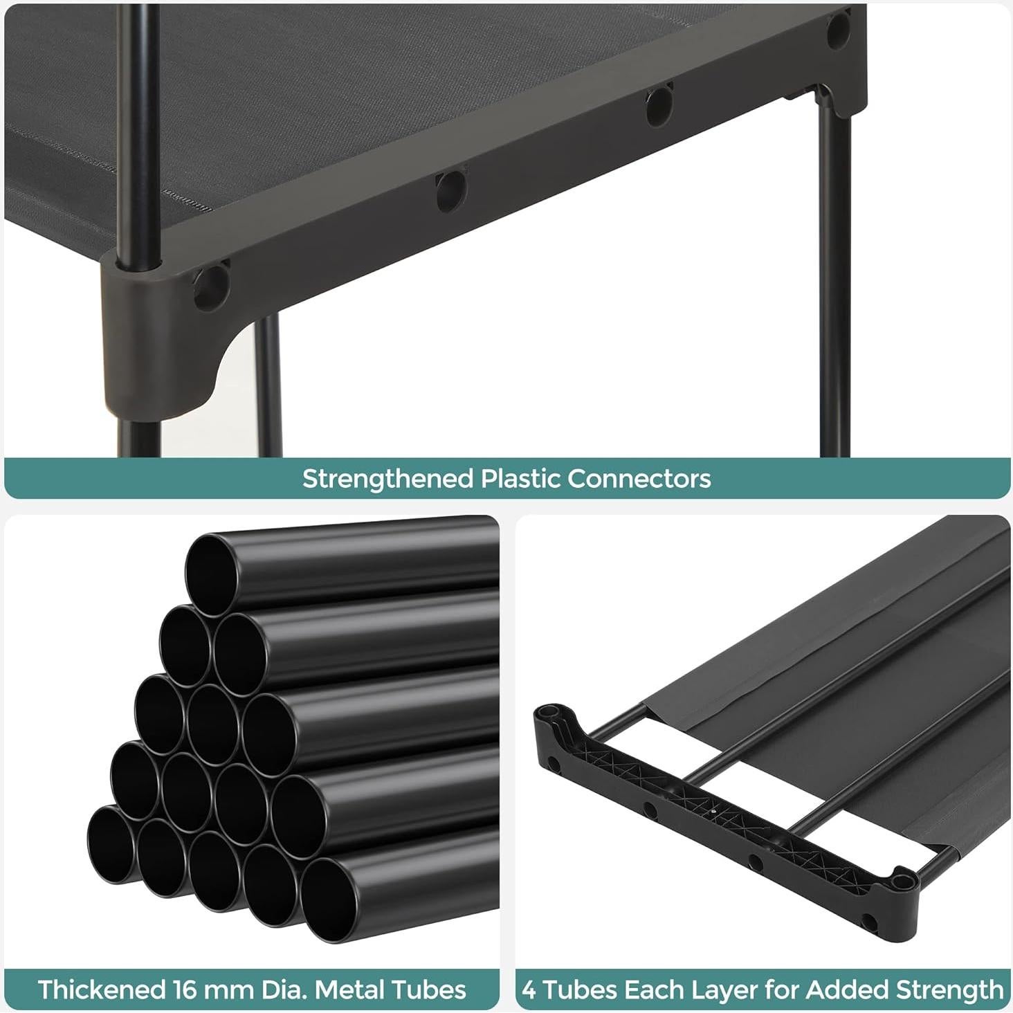 Armario Portátil SONGMICS 112x43x165 cm Negro con Estantes