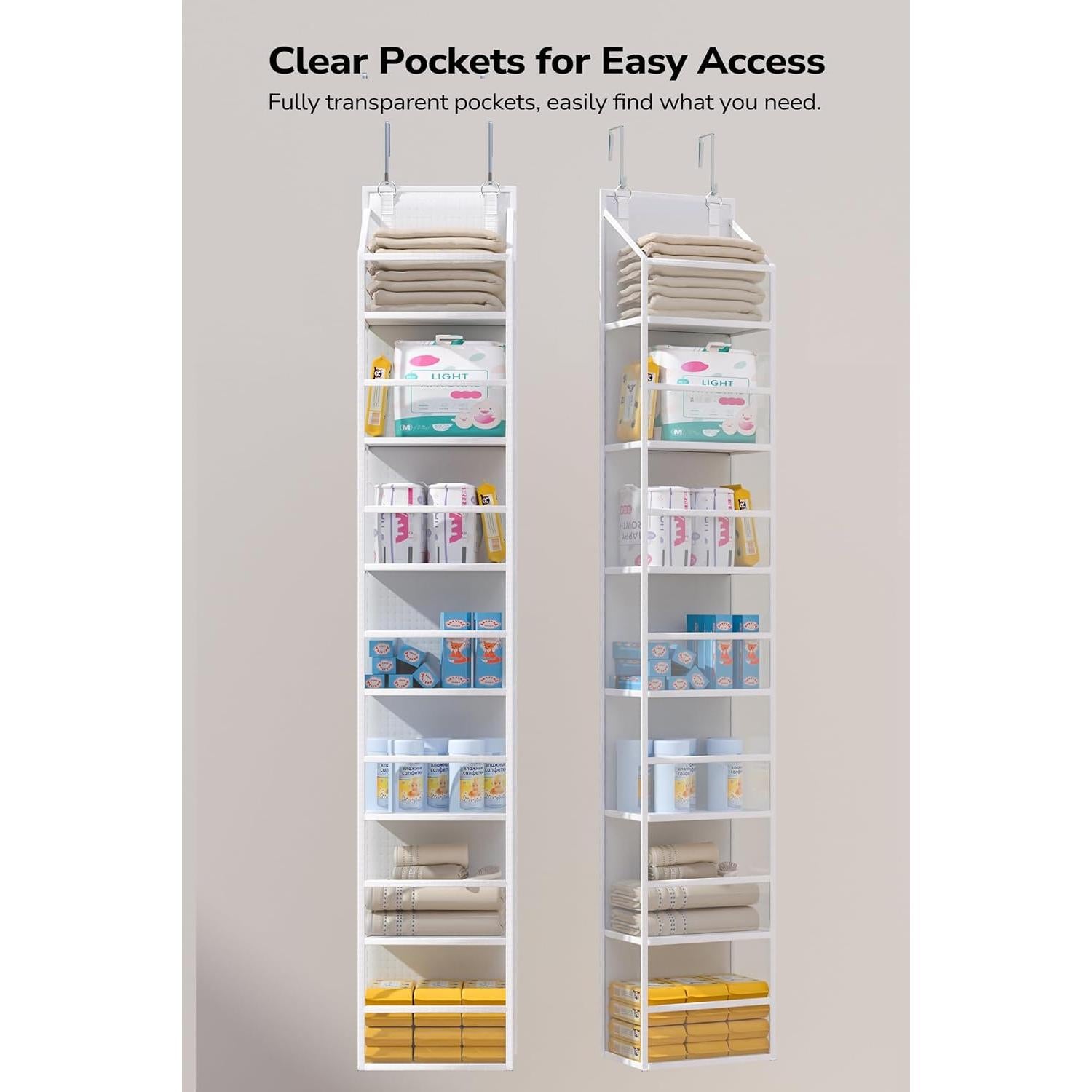 Organizador colgante ALLTIDYUP 7 estantes transparente 101.6 cm