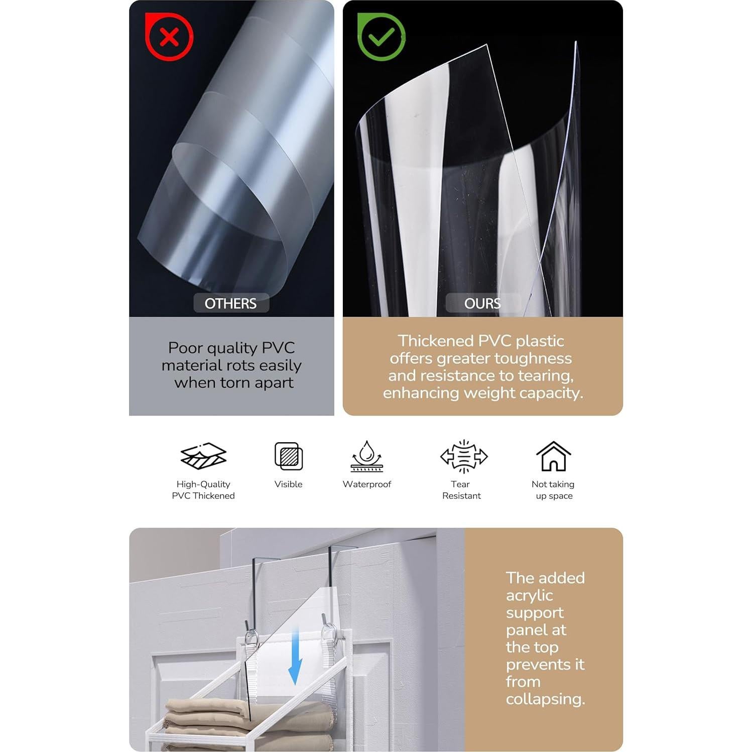 Organizador colgante ALLTIDYUP 7 estantes transparente 101.6 cm