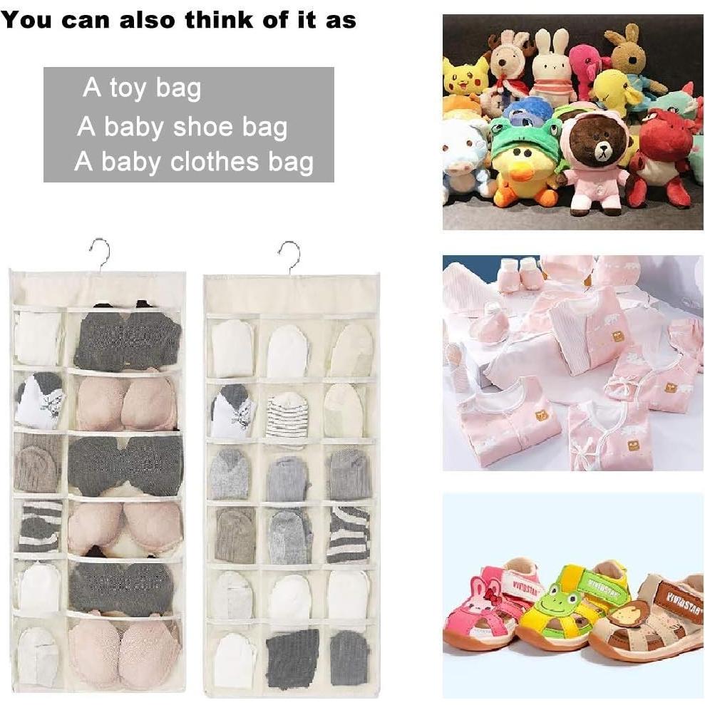 Organizador Colgante de Closet Newraturner 30 Bolsillos Blanco