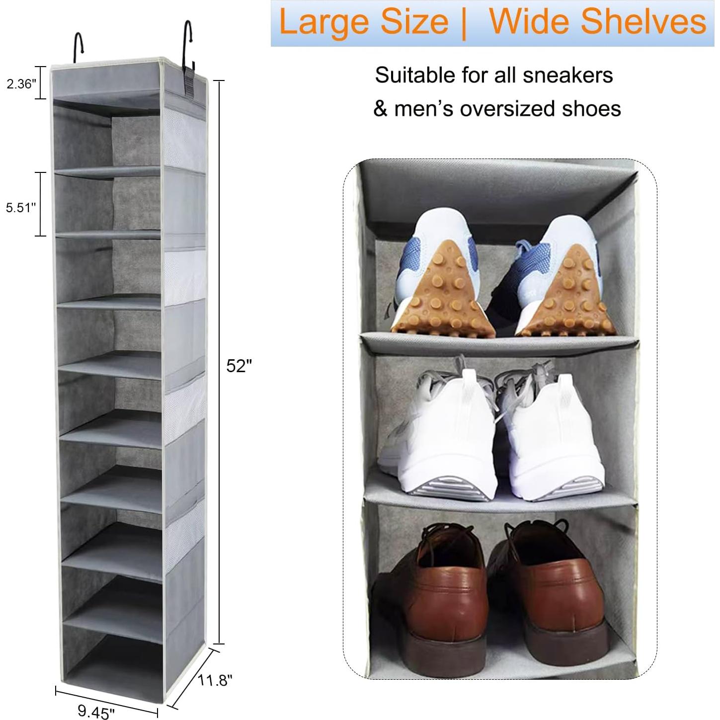 Organizador Colgante de Zapatos Roomtalk 10 Estantes Gris
