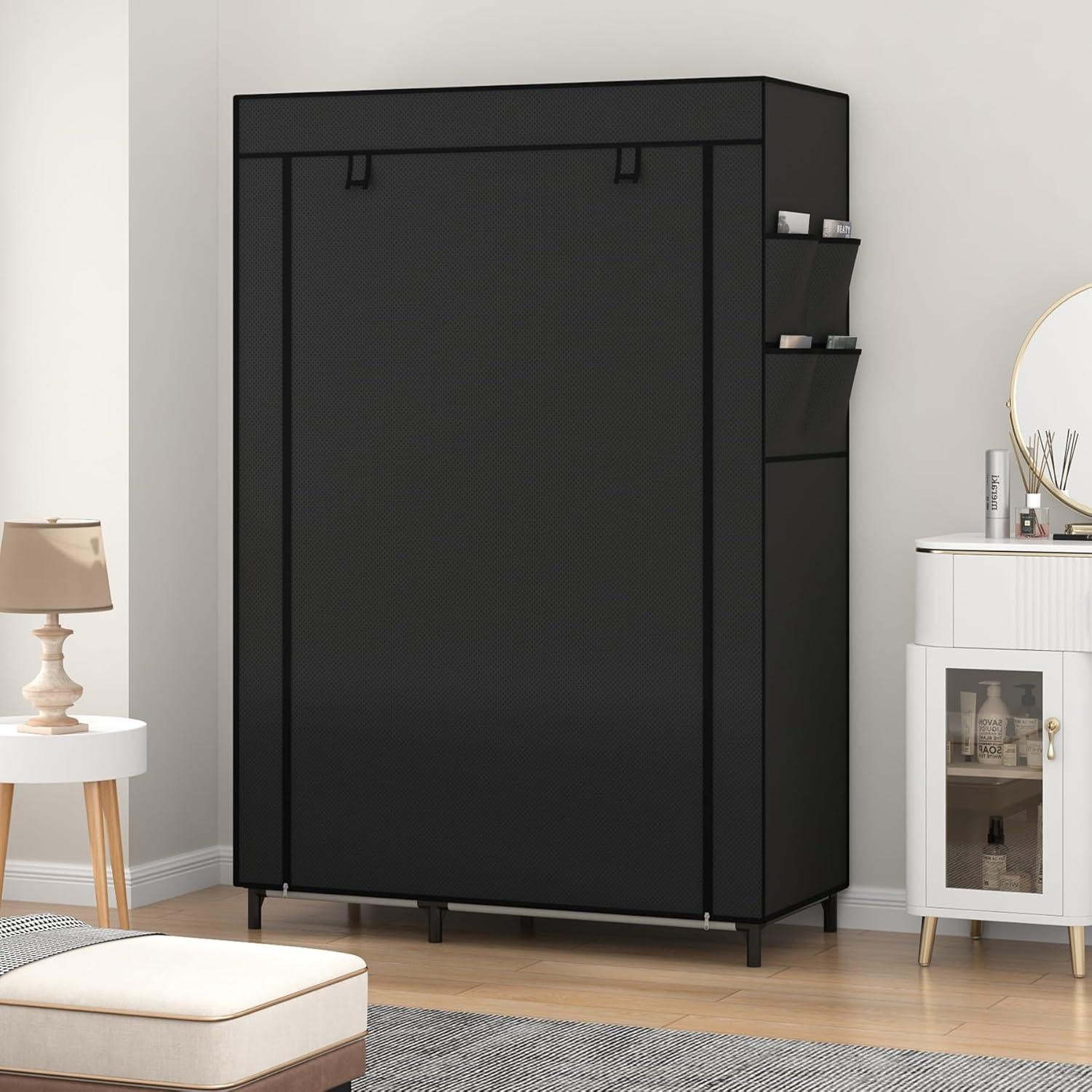 Organizador de Closet Portátil Calmootey 6 Estantes y Barra Colgante