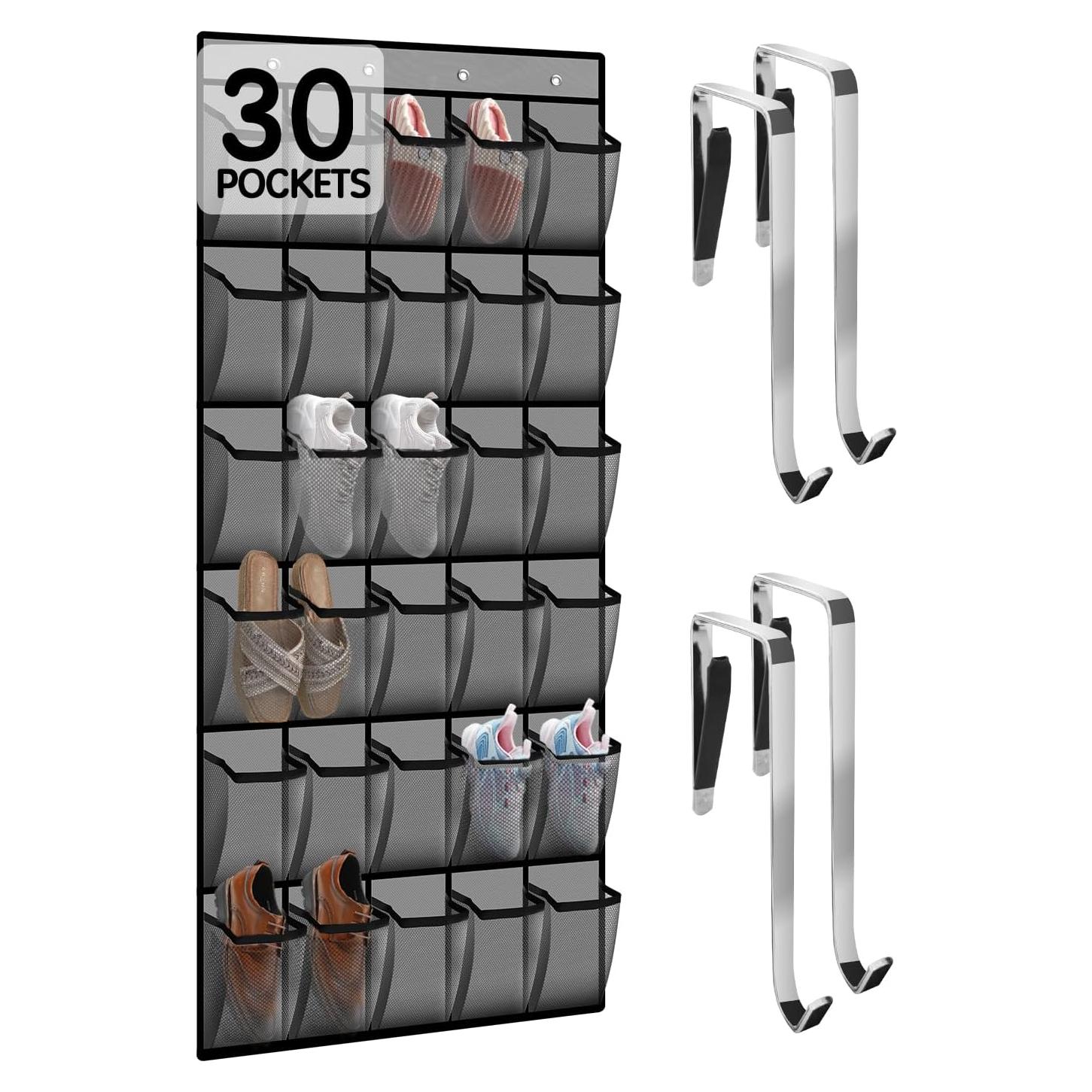 Organizador de Zapatos Colgante Kotkn 30 Bolsillos Malla Gris-B