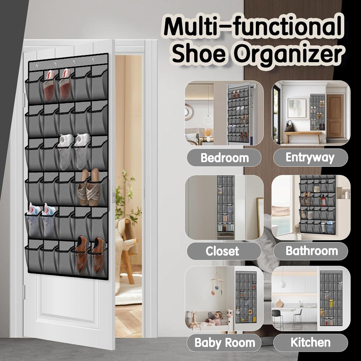 Organizador de Zapatos Colgante Kotkn 30 Bolsillos Malla Gris-B