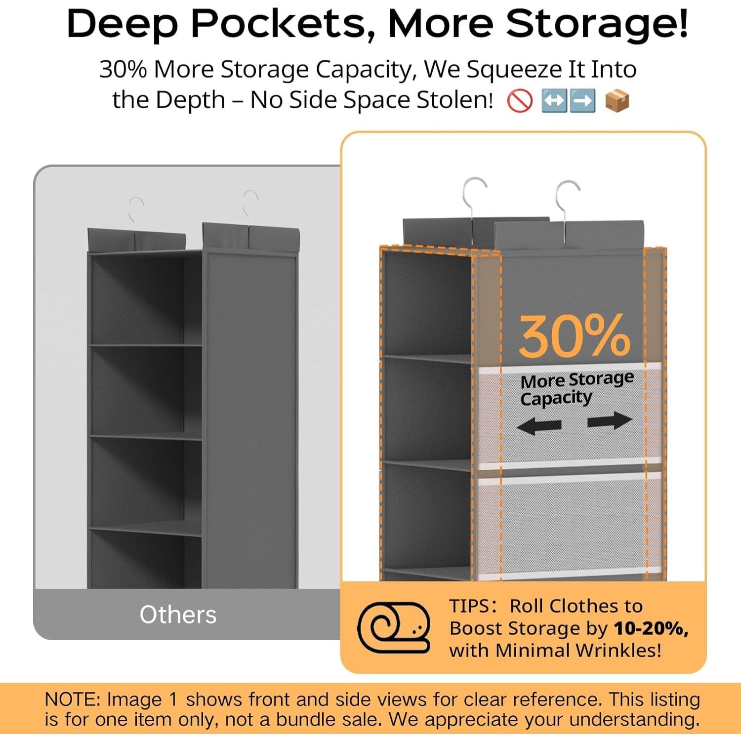 Organizador Colgante ALLTIDYUP con 6 Estantes y 4 Bolsillos Malla