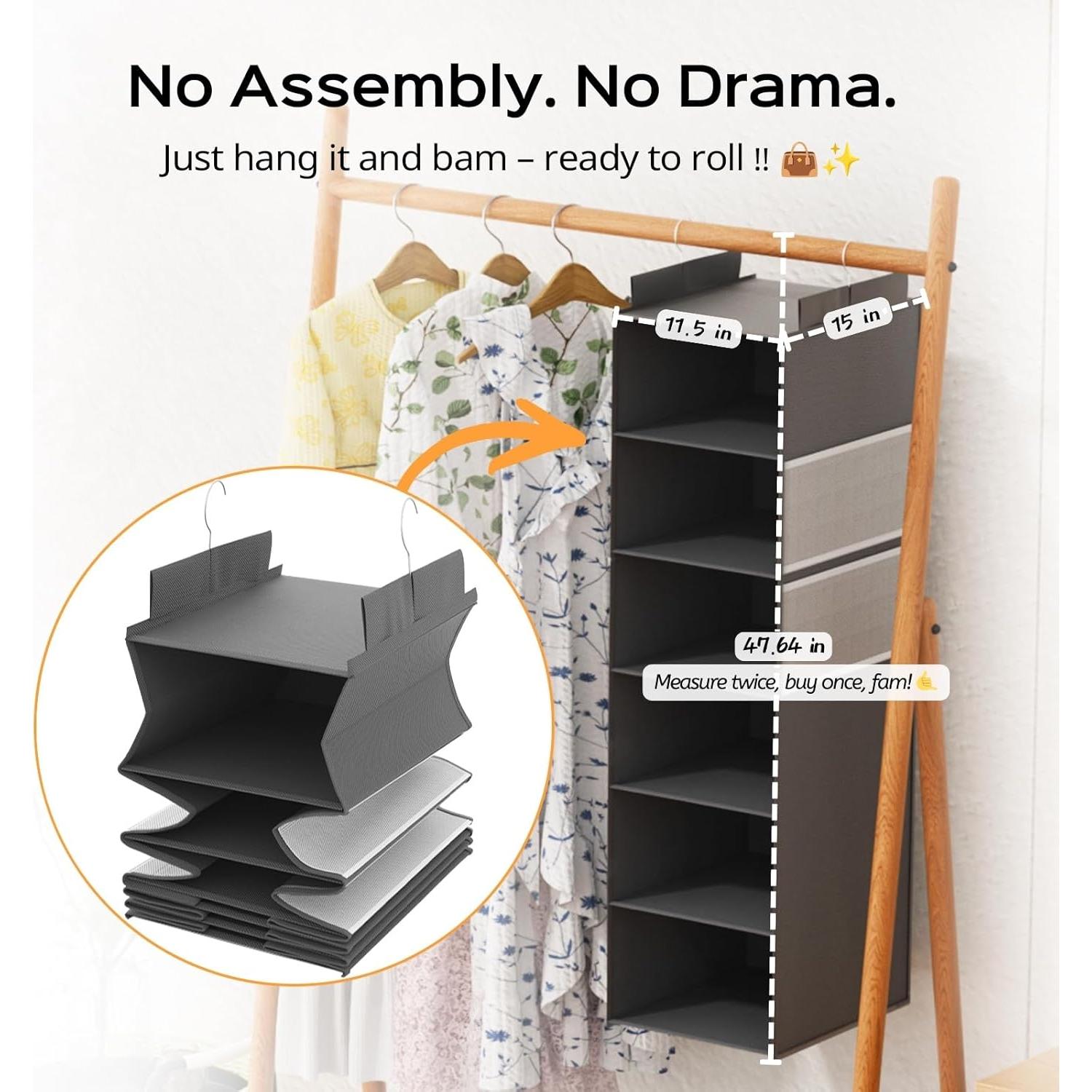 Organizador Colgante ALLTIDYUP con 6 Estantes y 4 Bolsillos Malla