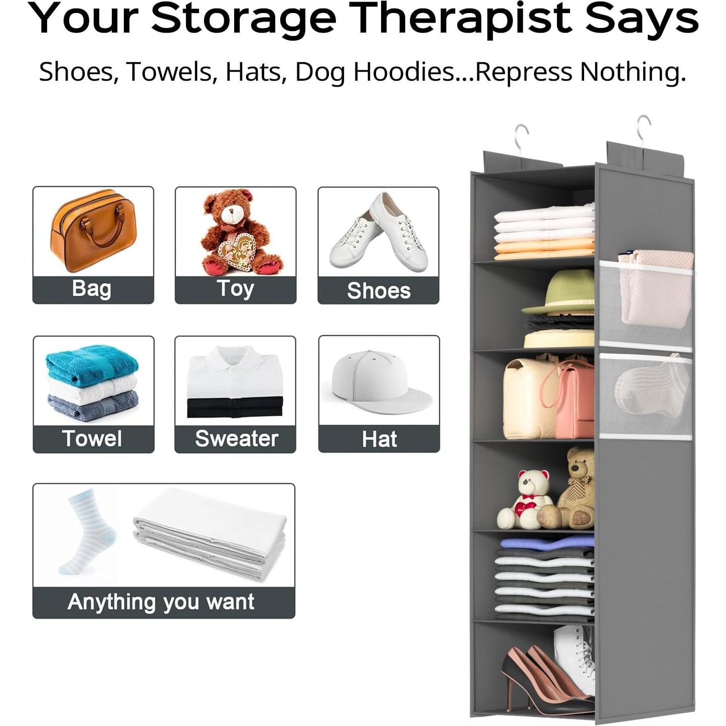 Organizador Colgante ALLTIDYUP con 6 Estantes y 4 Bolsillos Malla