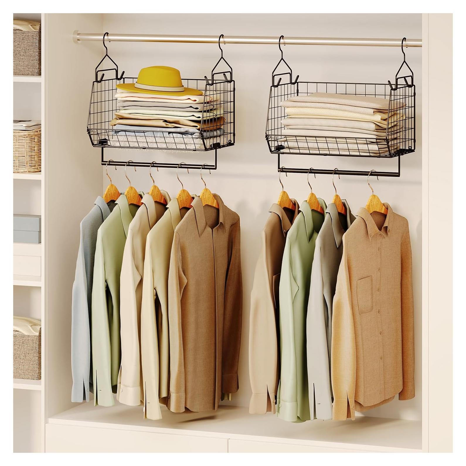 Organizador Colgante de Closet Yociyoga 2 Niveles Negro 39.9kg