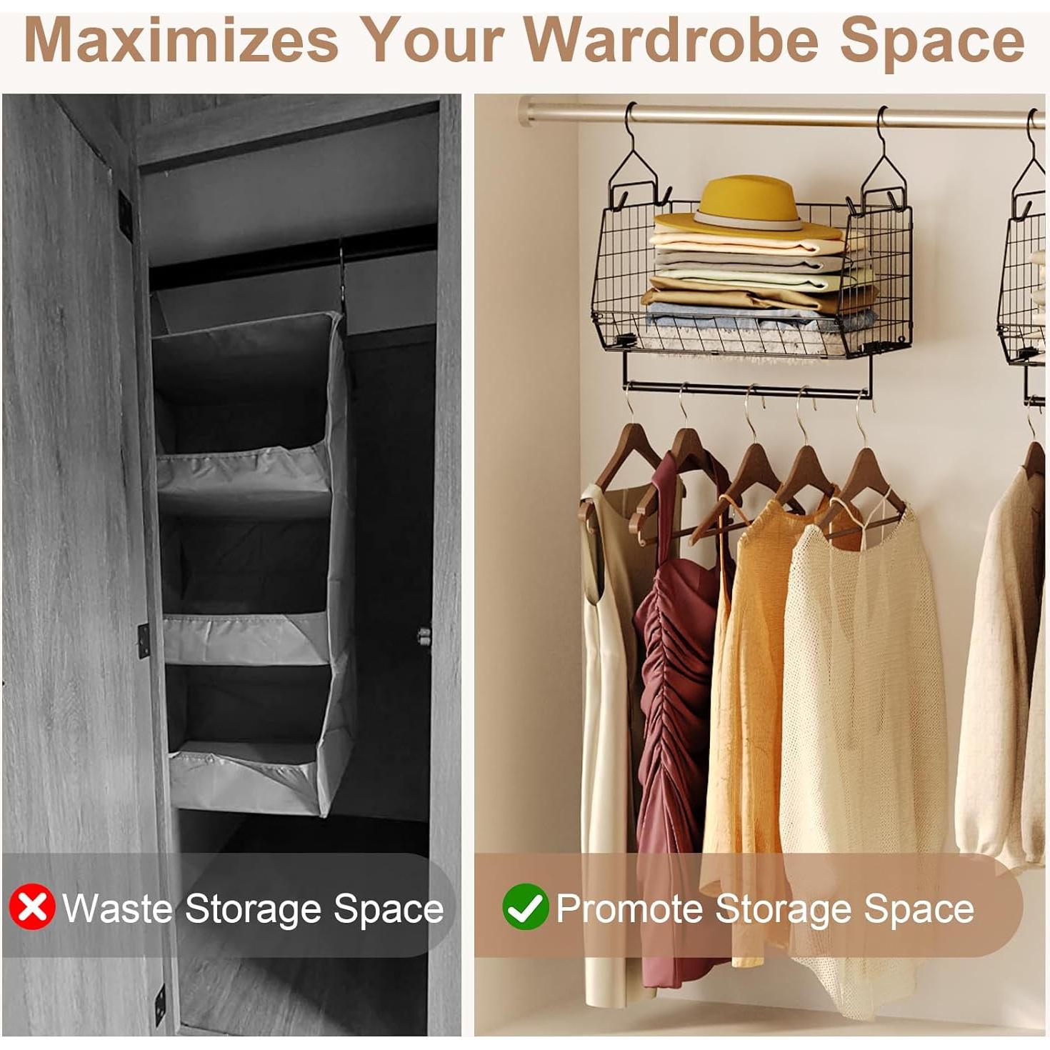 Organizador Colgante de Closet Yociyoga 2 Niveles Negro 39.9kg