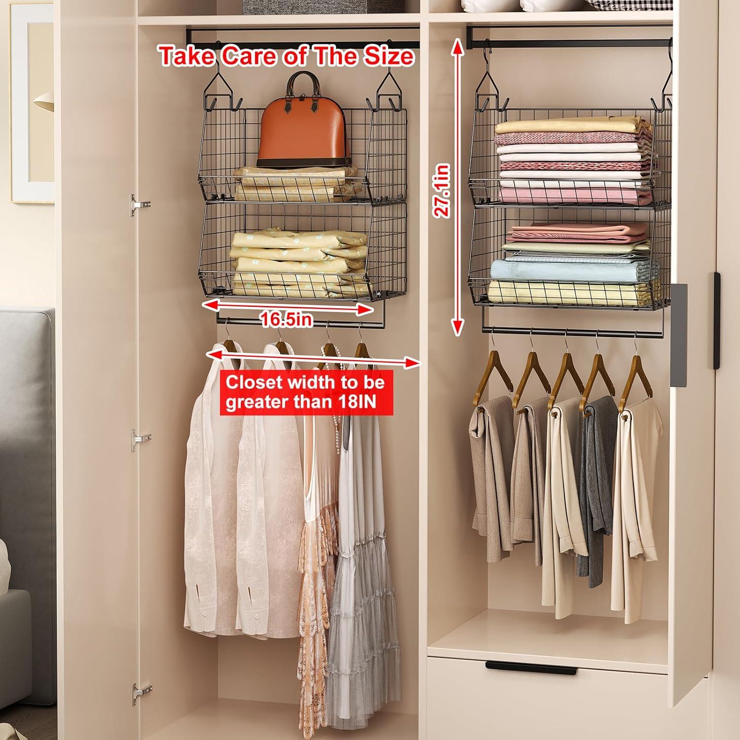 Organizador Colgante de Closet Yociyoga 2 Niveles Negro 39.9kg