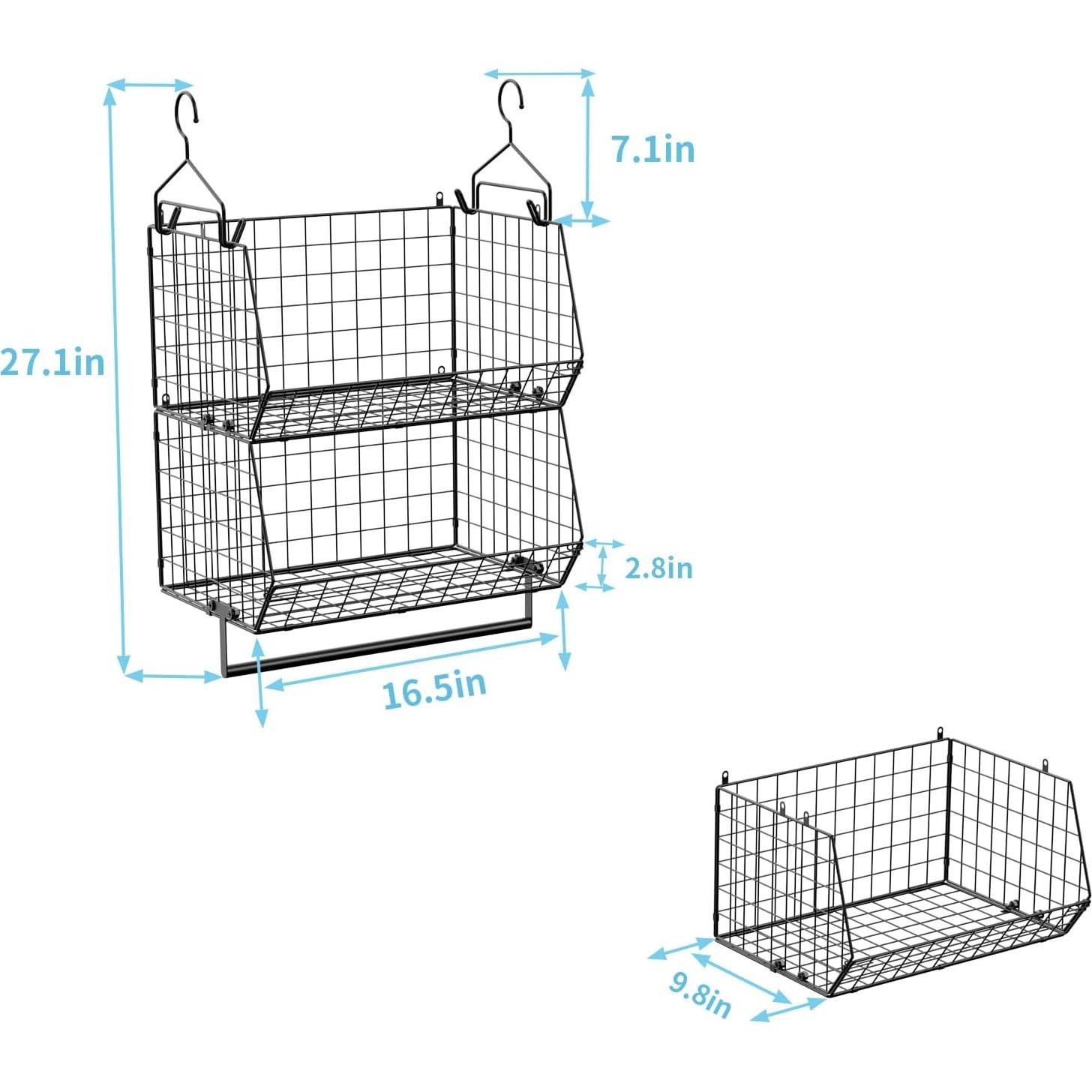 Organizador Colgante de Closet Yociyoga 2 Niveles Negro 39.9kg