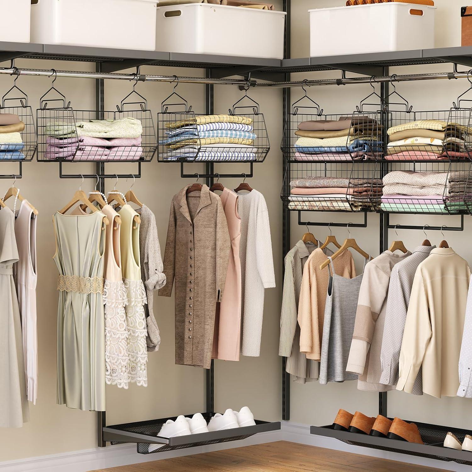 Organizador Colgante de Closet Yociyoga 2 Niveles Negro 39.9kg