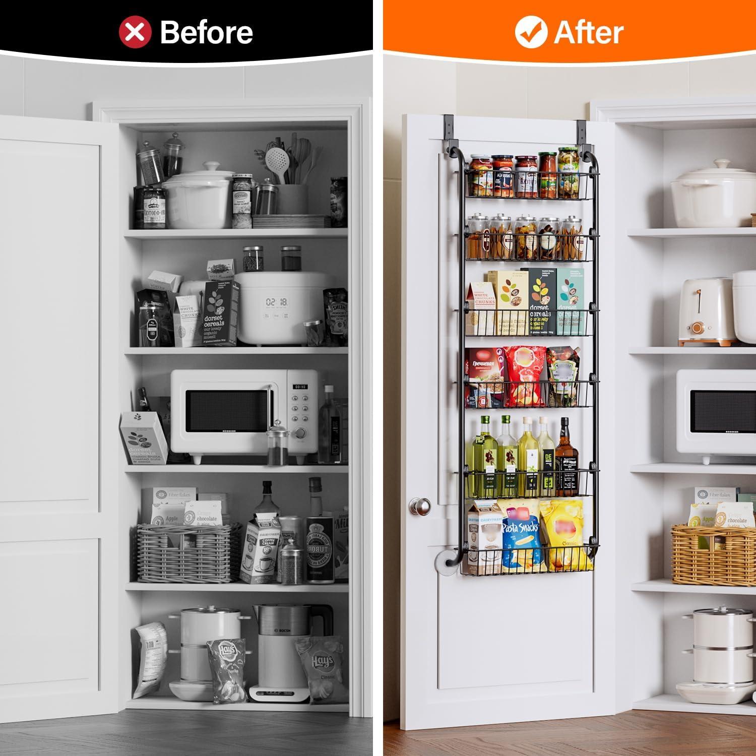 Organizador de Puerta Delamu 6 Niveles Negro 127x46cm