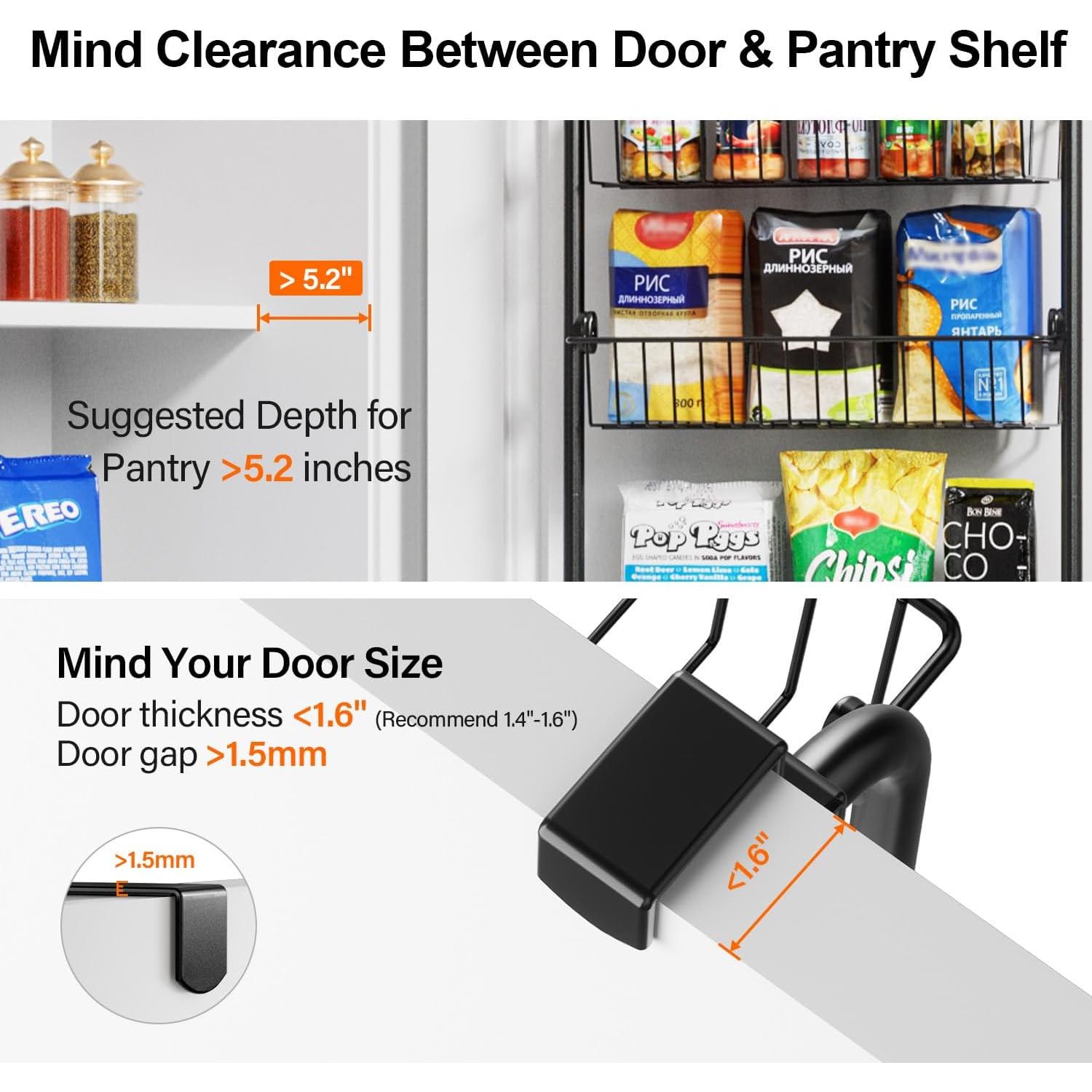 Organizador de Puerta Delamu 6 Niveles Negro 127x46cm