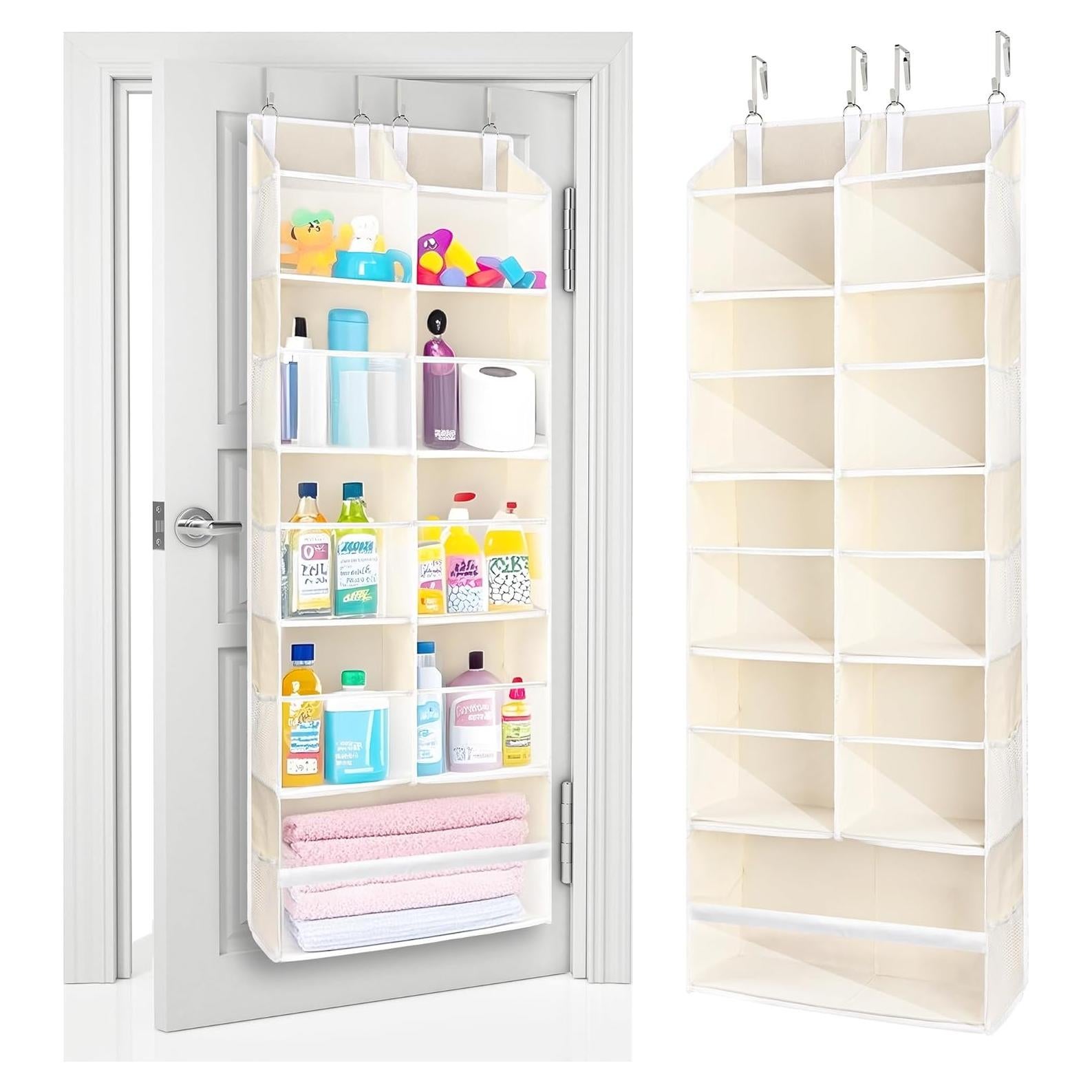 Organizador sobre puerta ULG 5 niveles 20 bolsillos beige