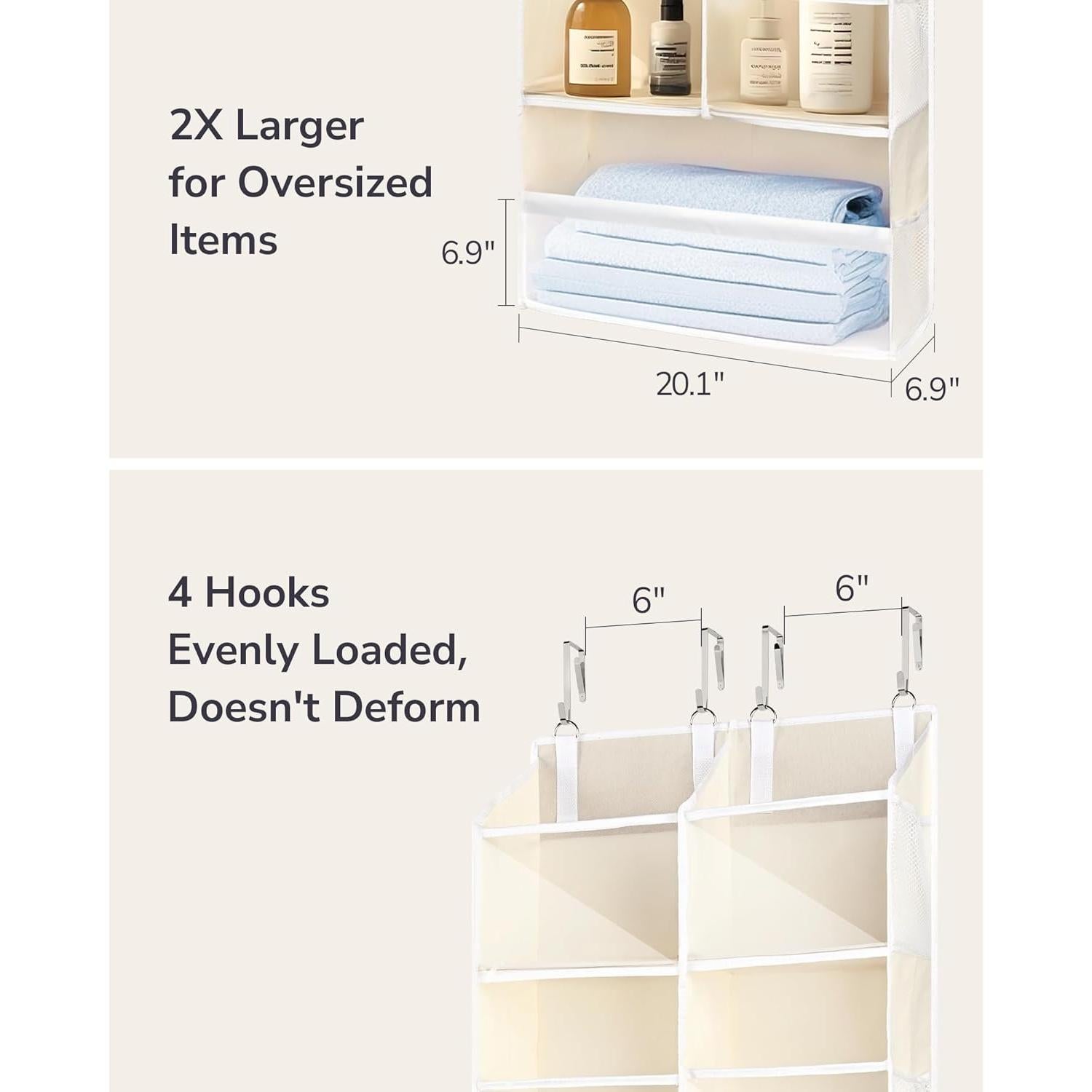 Organizador sobre puerta ULG 5 niveles 20 bolsillos beige