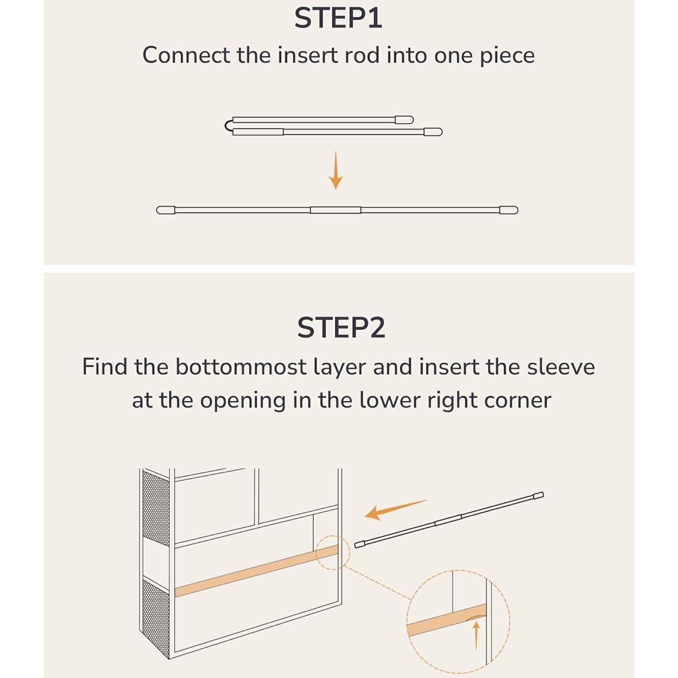 Organizador sobre puerta ULG 5 niveles 20 bolsillos beige