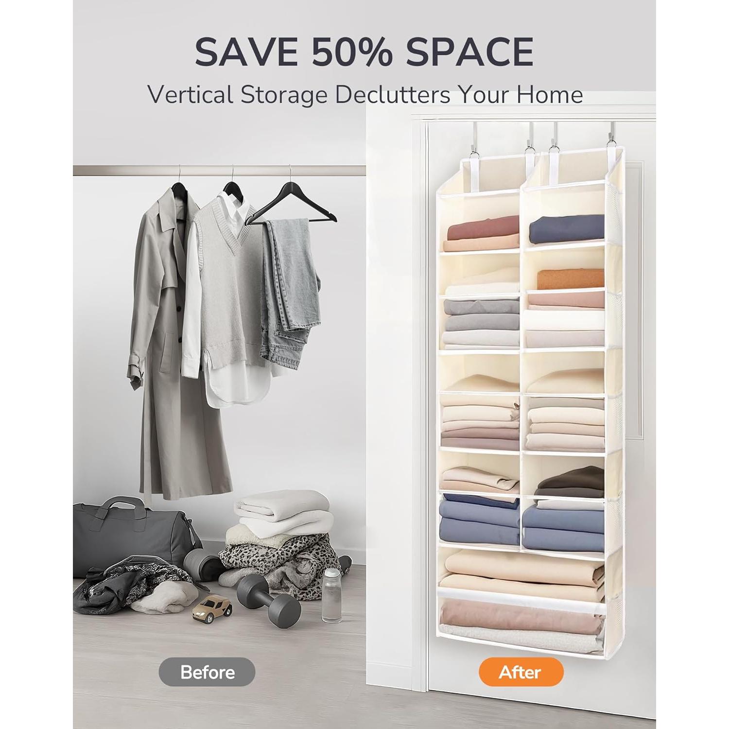 Organizador sobre puerta ULG 5 niveles 20 bolsillos beige