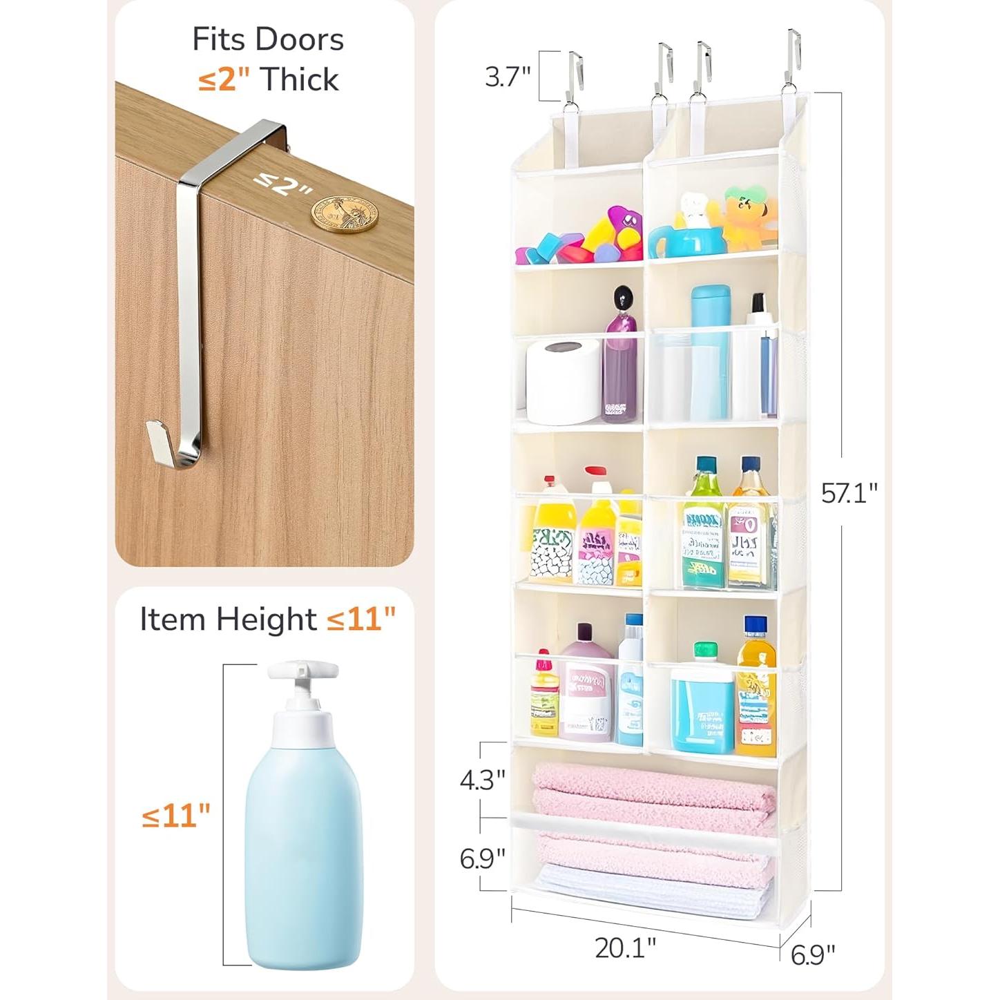 Organizador sobre puerta ULG 5 niveles 20 bolsillos beige