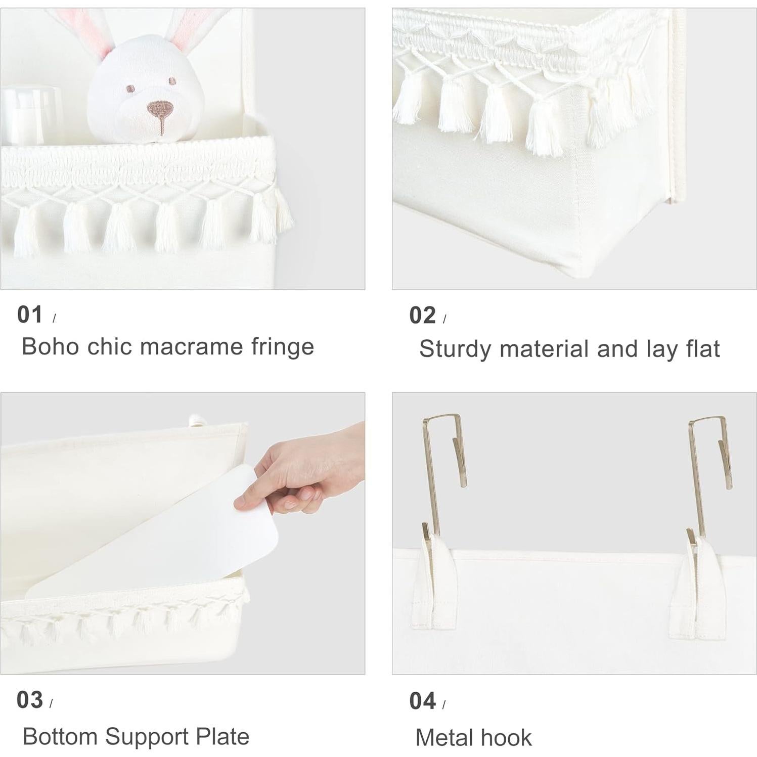 Organizador Colgante sobre la Puerta Dahey 4 Bolsillos Blanco