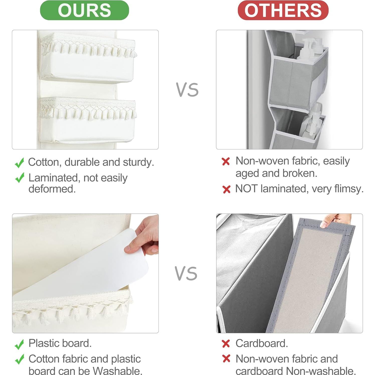 Organizador Colgante sobre la Puerta Dahey 4 Bolsillos Blanco