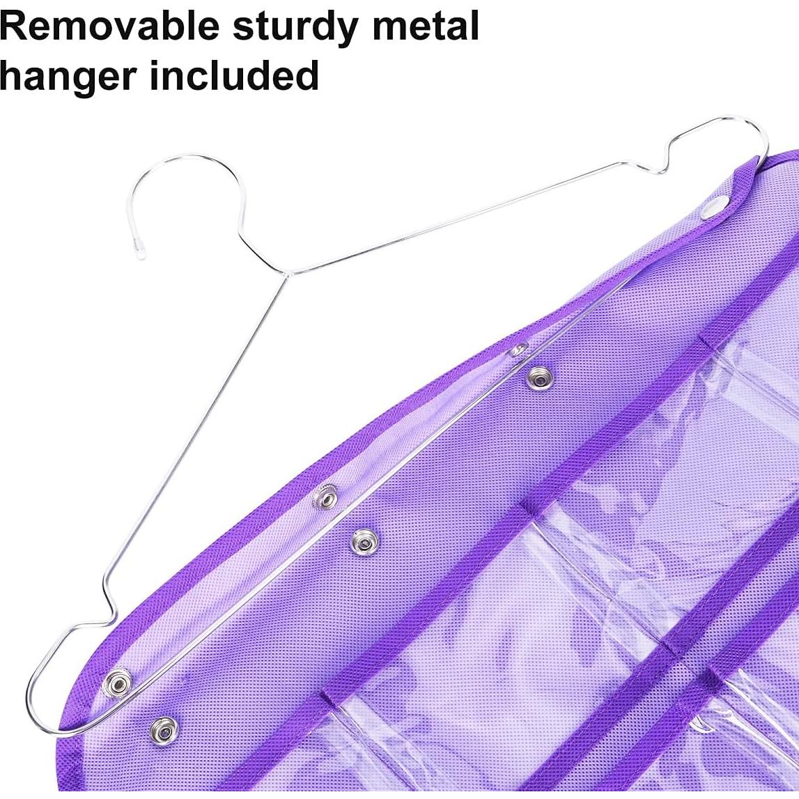 Organizador Colgante ANZORG Morado con 42 Bolsillos Transparentes