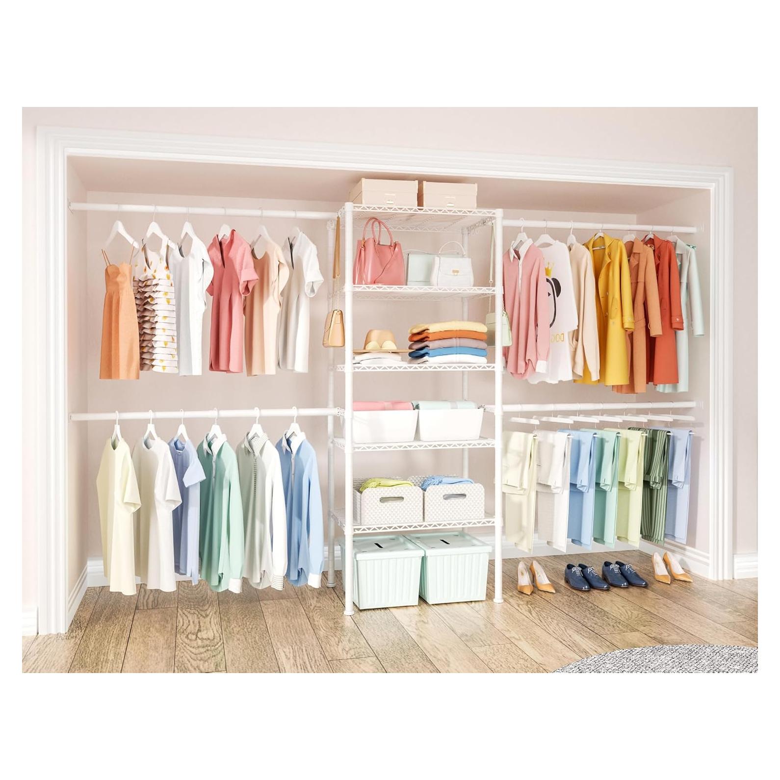 Sistema Organizador de Closet Ulif M2 1.8m Montado Pared 5 Estantes