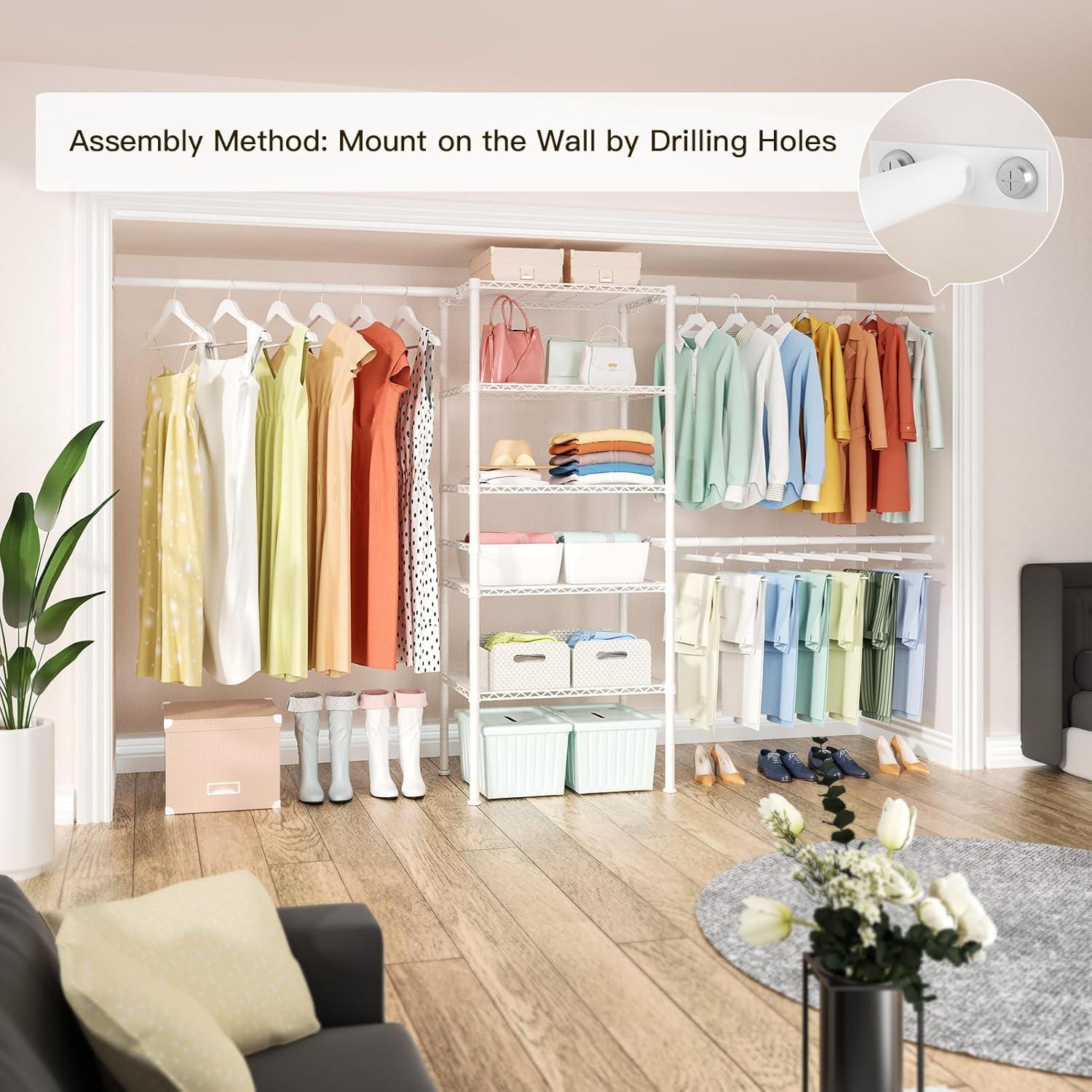 Sistema Organizador de Closet Ulif M2 1.8m Montado Pared 5 Estantes