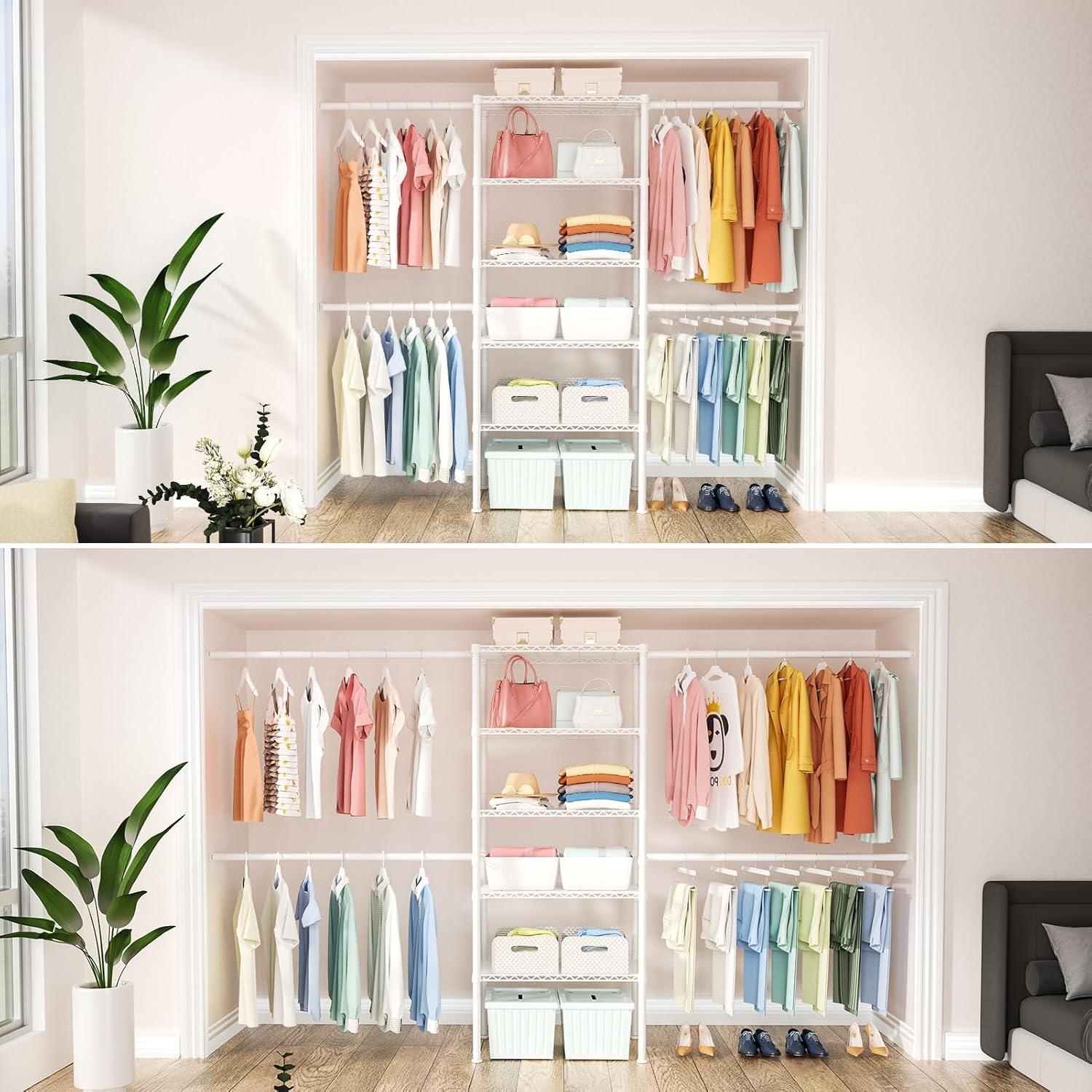 Sistema Organizador de Closet Ulif M2 1.8m Montado Pared 5 Estantes