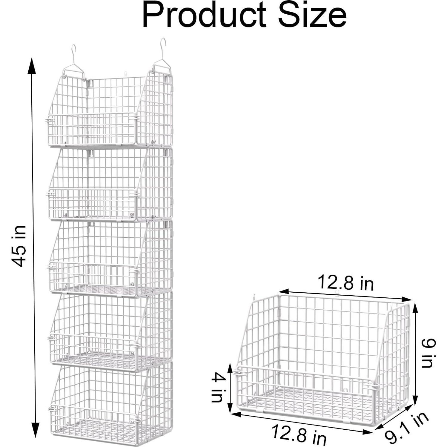 Cestas de Almacenamiento Colgantes PUPPYCUTE 5 Piezas Blanco