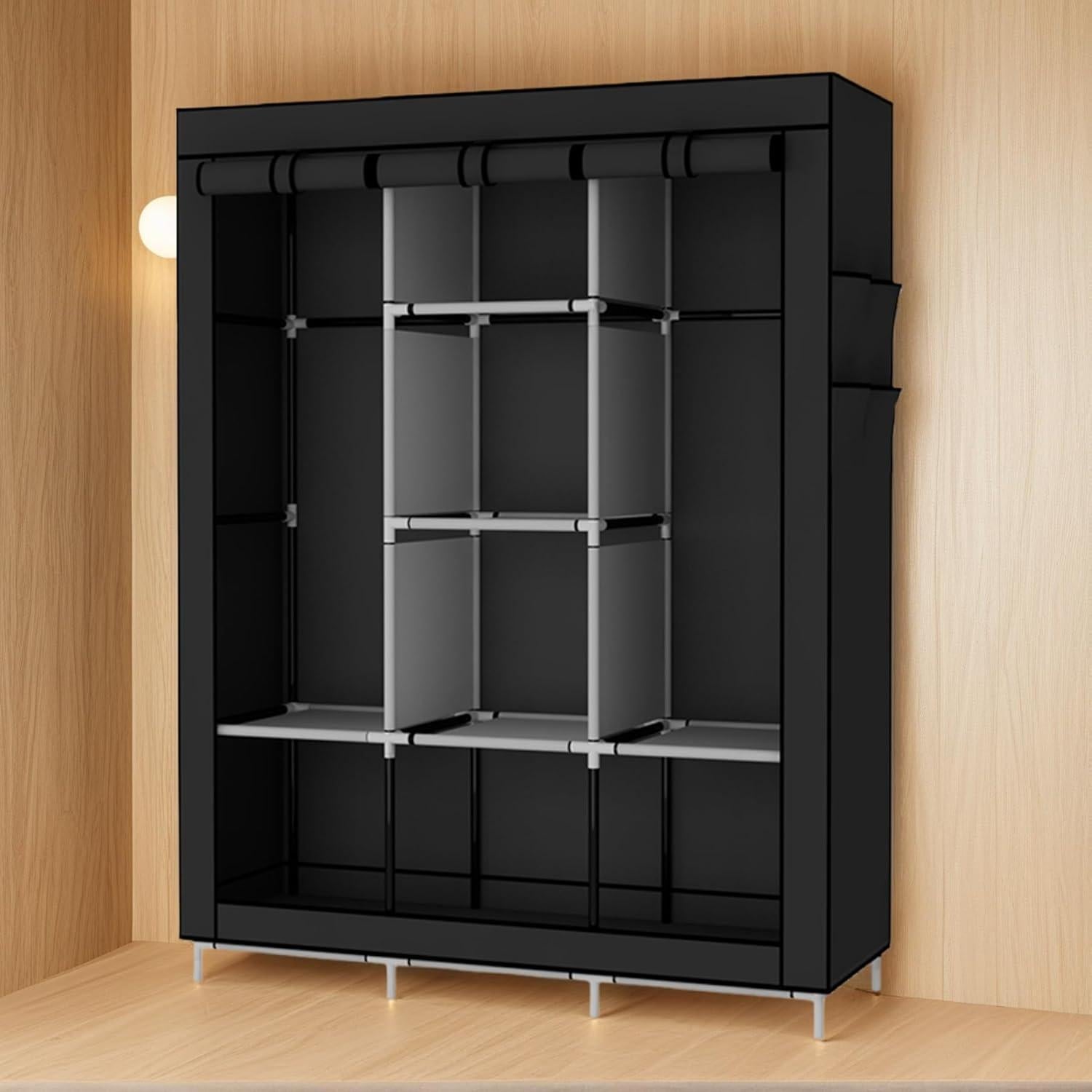 Armario Portátil UDEAR Organizador de Ropa 6 Estantes Negro