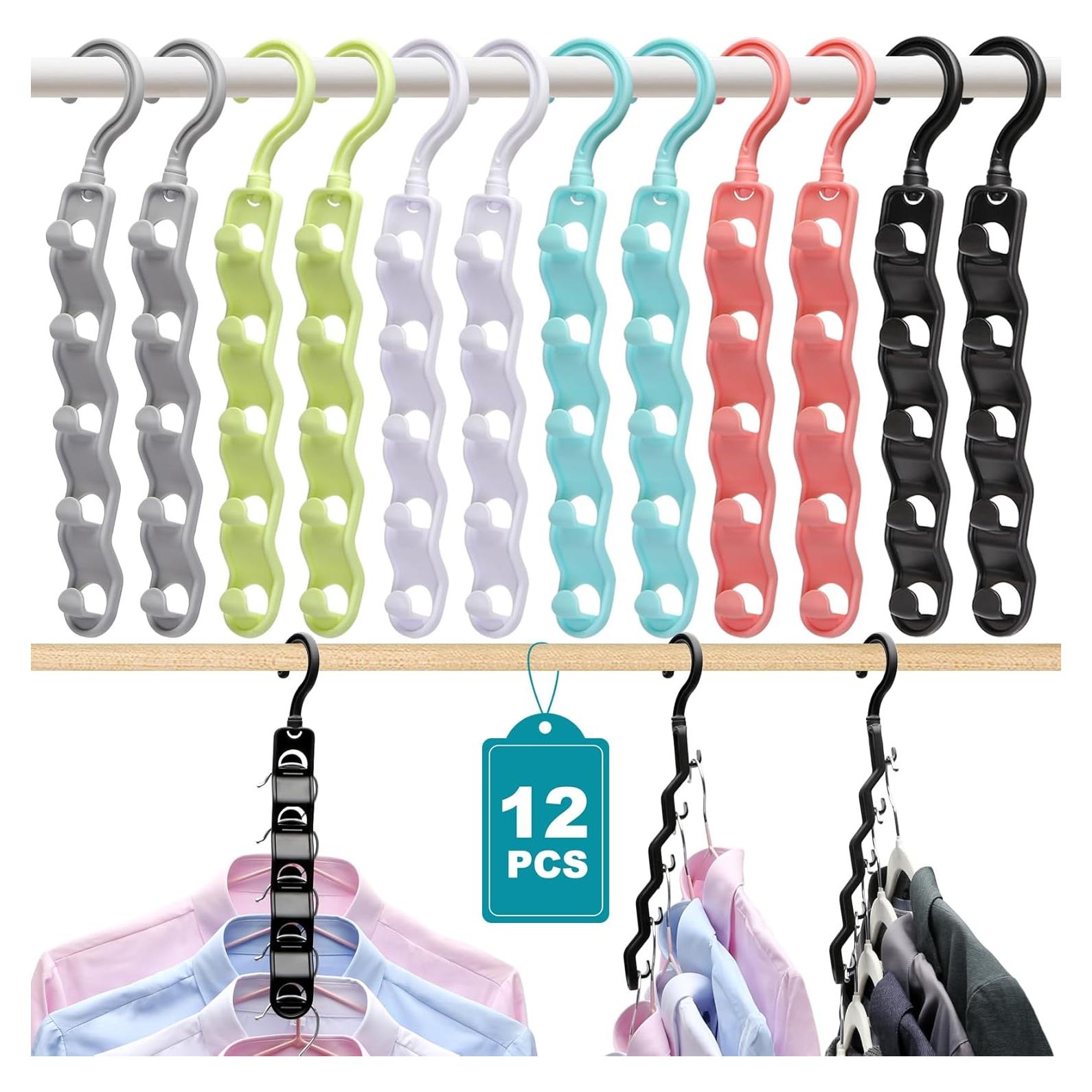 Organizadores de Closet JIAYIISHU - Paquete de 12 Ganchos Multicolor
