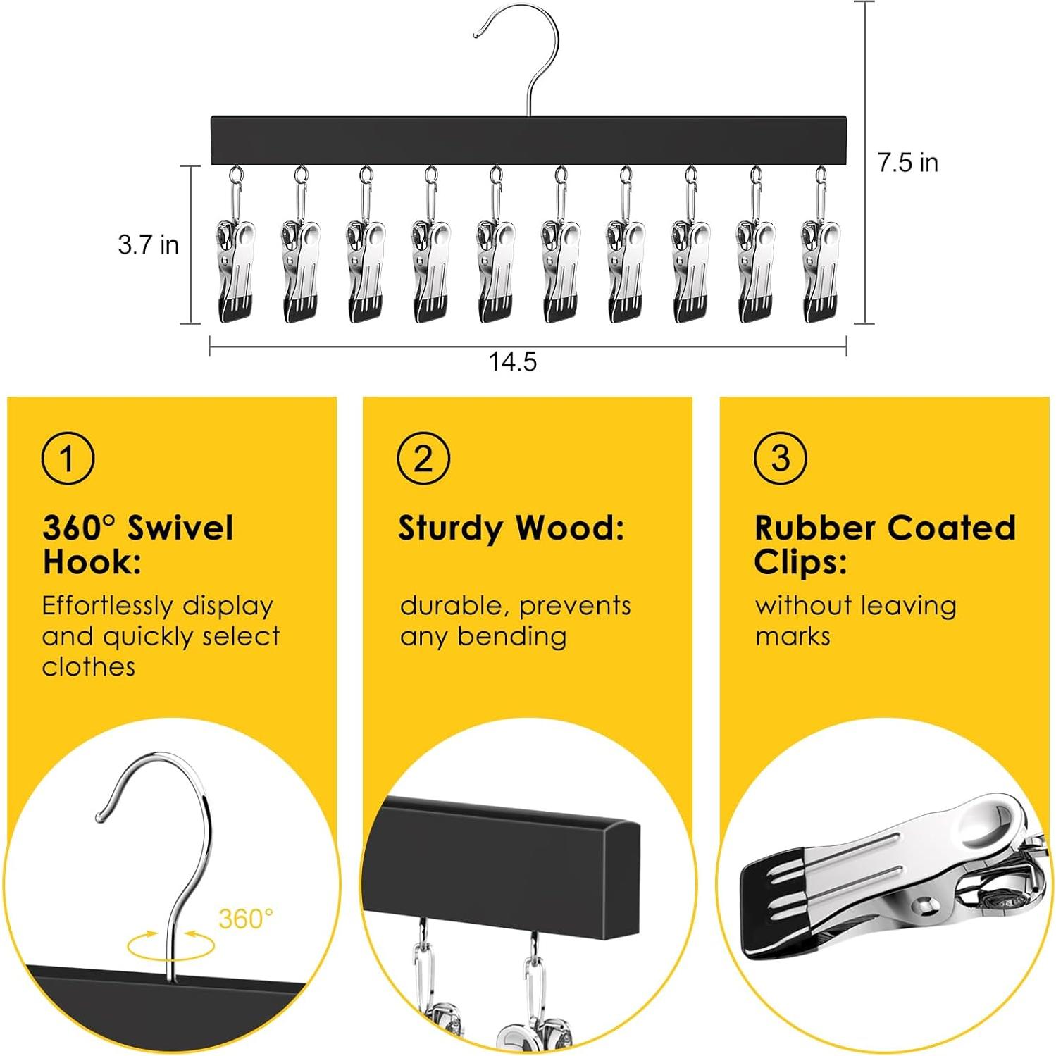 Organizador de Closet ORROENS 2 Pcs Perchas para Pantalones