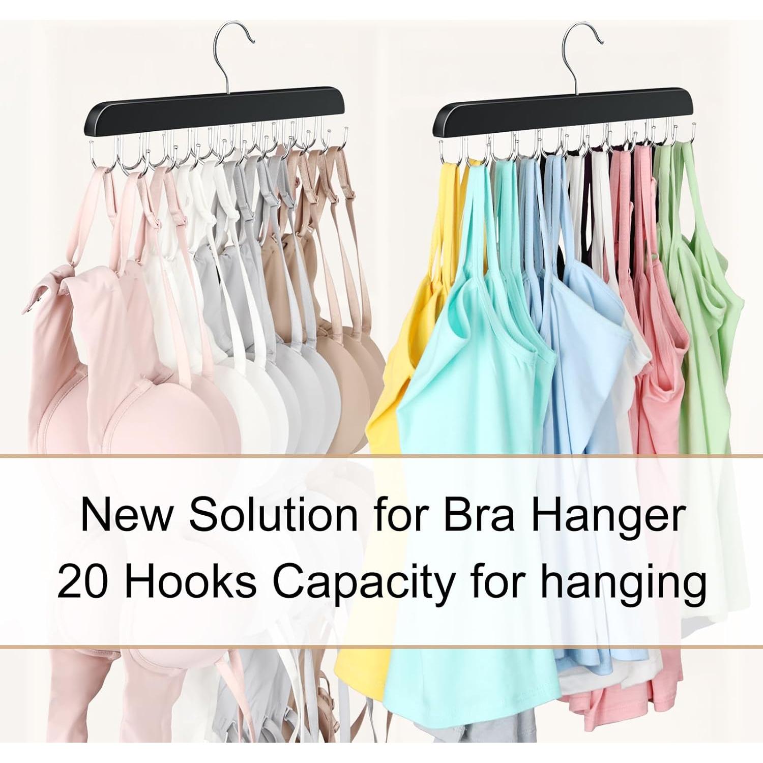 Perchero Plegable de Madera Resovo para 20 Ganchos - Negro