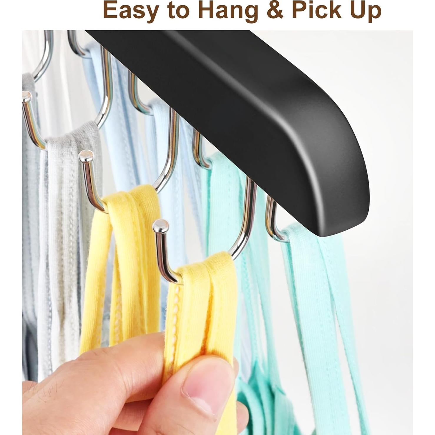 Perchero Plegable de Madera Resovo para 20 Ganchos - Negro