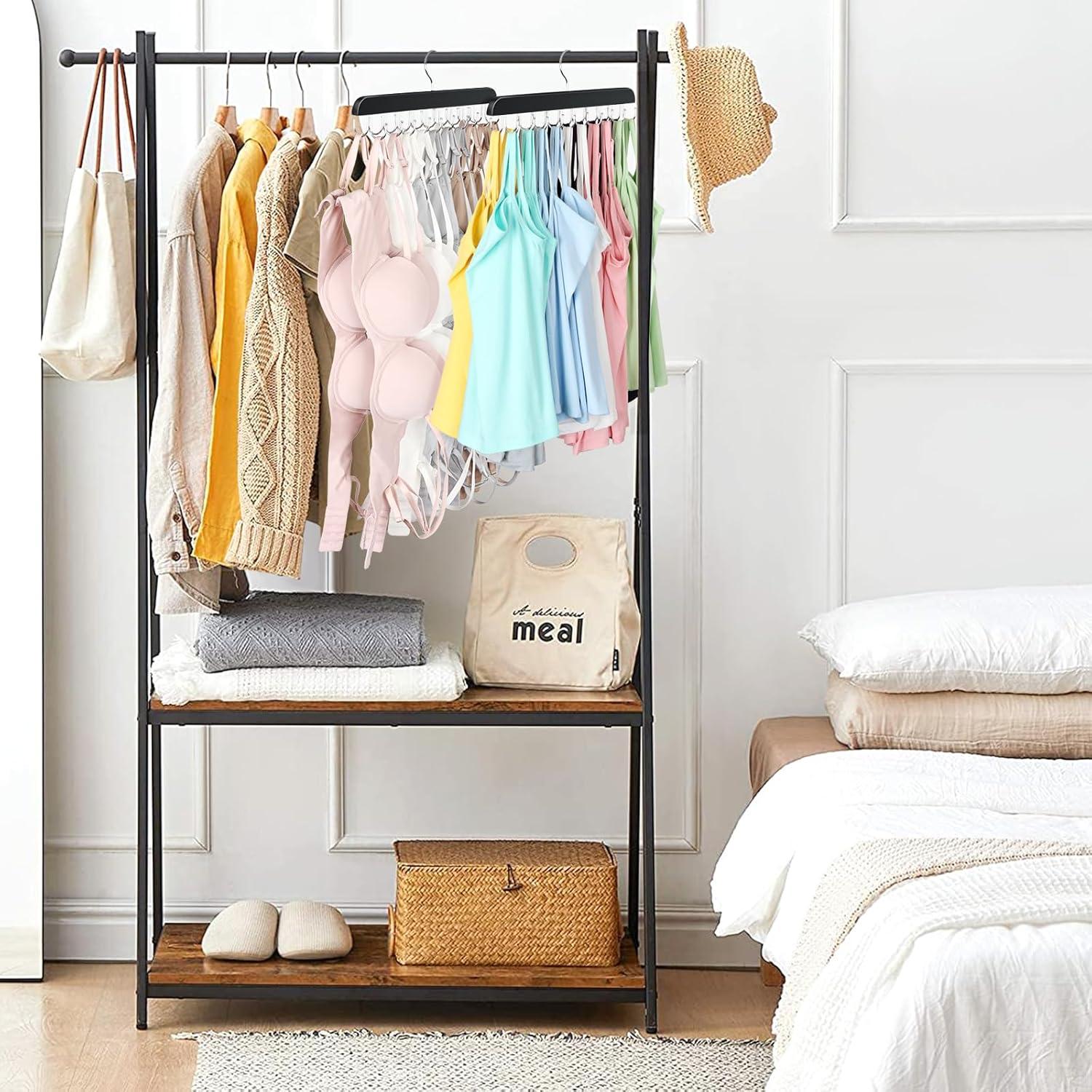 Perchero Plegable de Madera Resovo para 20 Ganchos - Negro