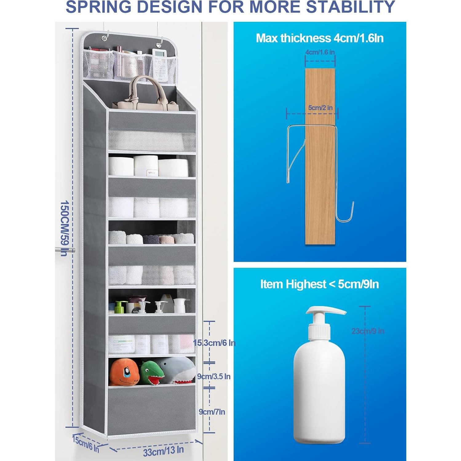 Organizador de Puerta Wakaye 6 Estantes Gris 20 kg